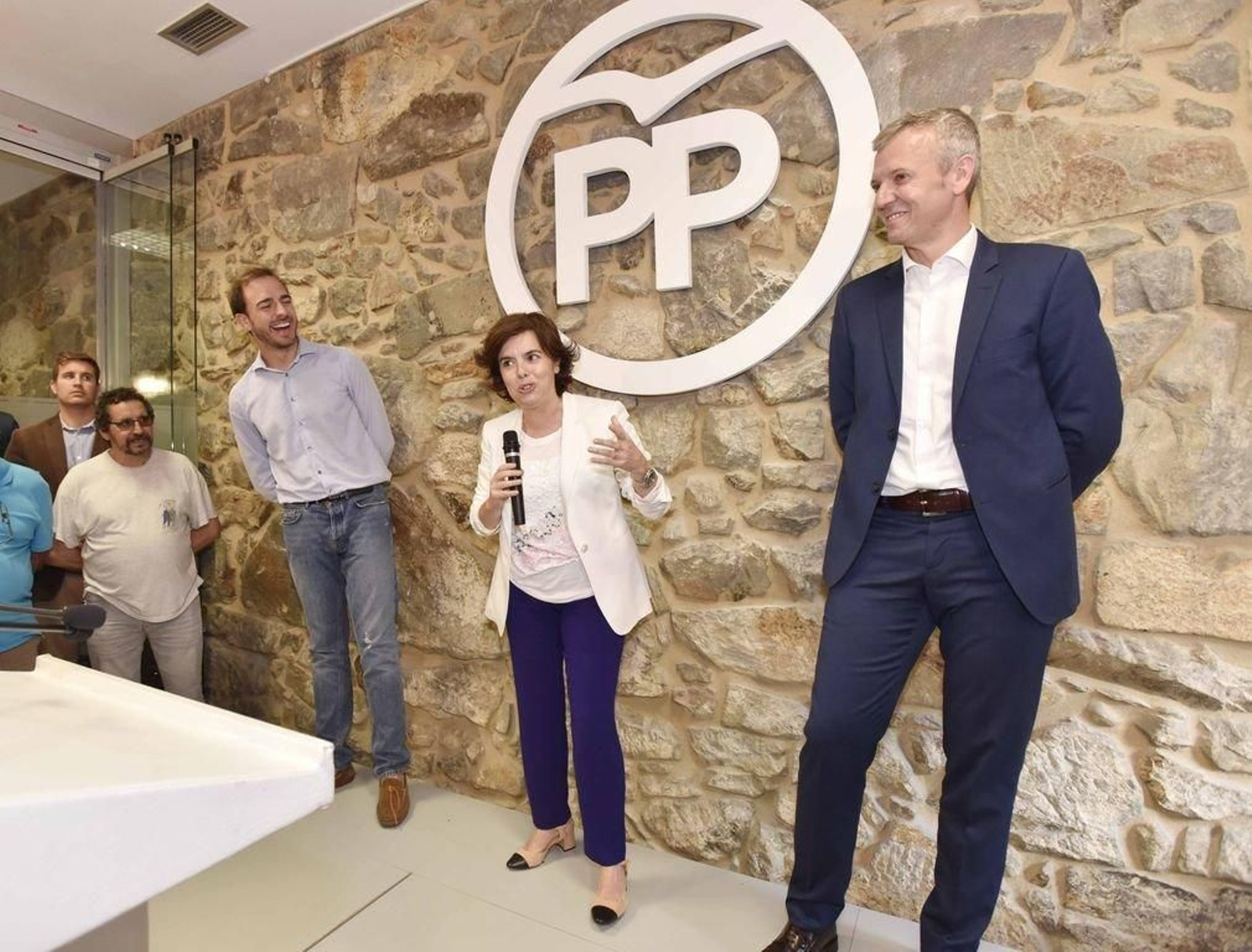 Santamaría, en su visita a Vigo.