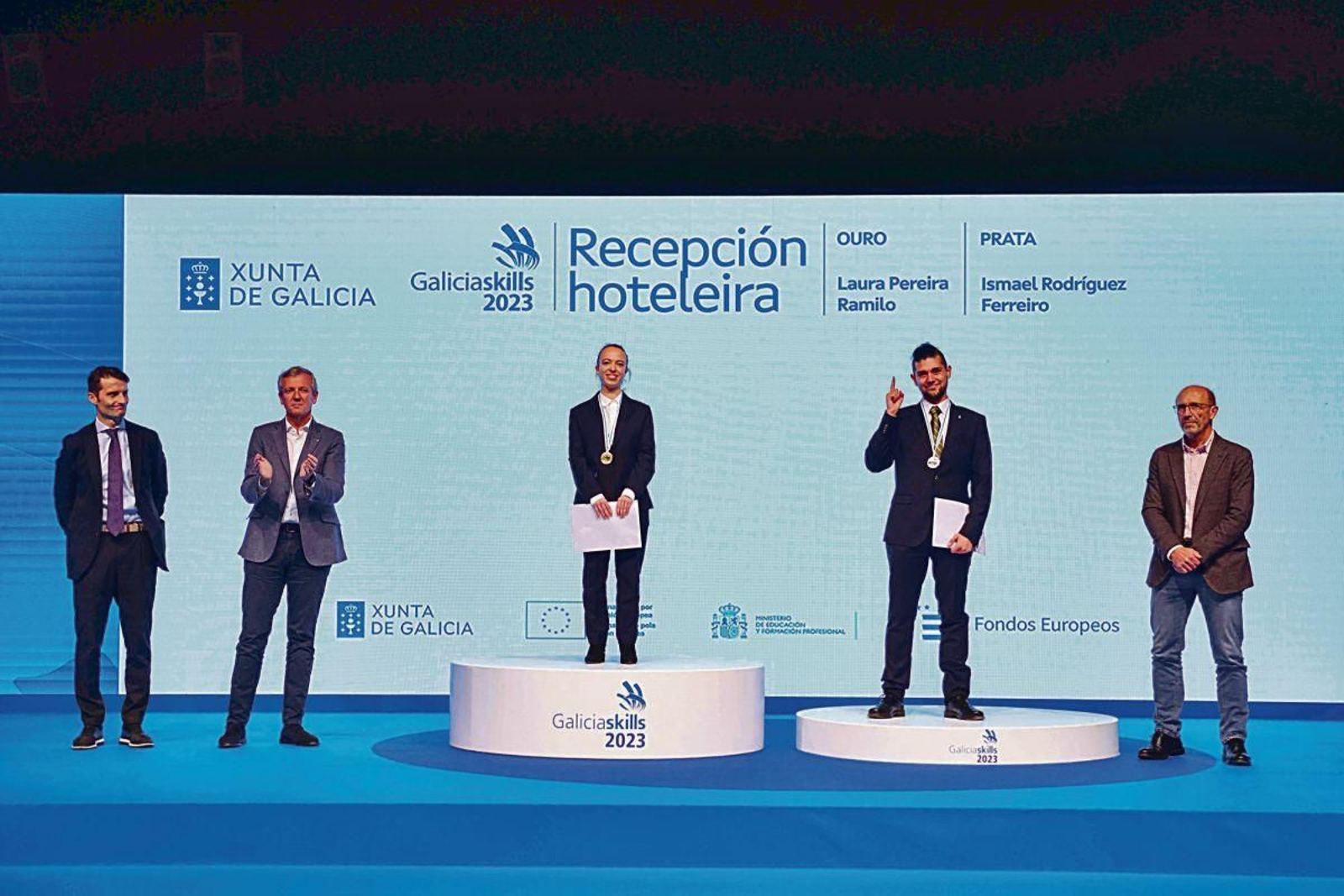 Algunos de los alumnos galardonados en la GaliciaSkills.