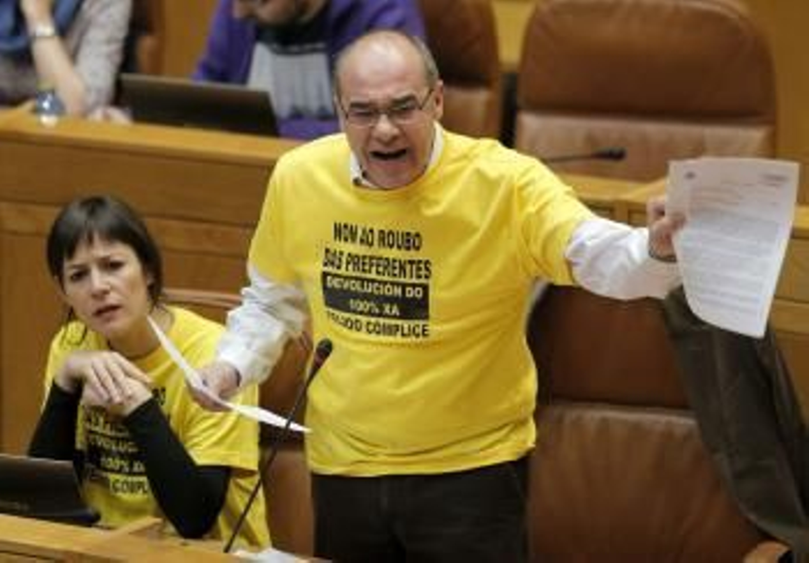 l portavoz del BNG, Francisco Jorquera, durante el pleno del Parlamento.