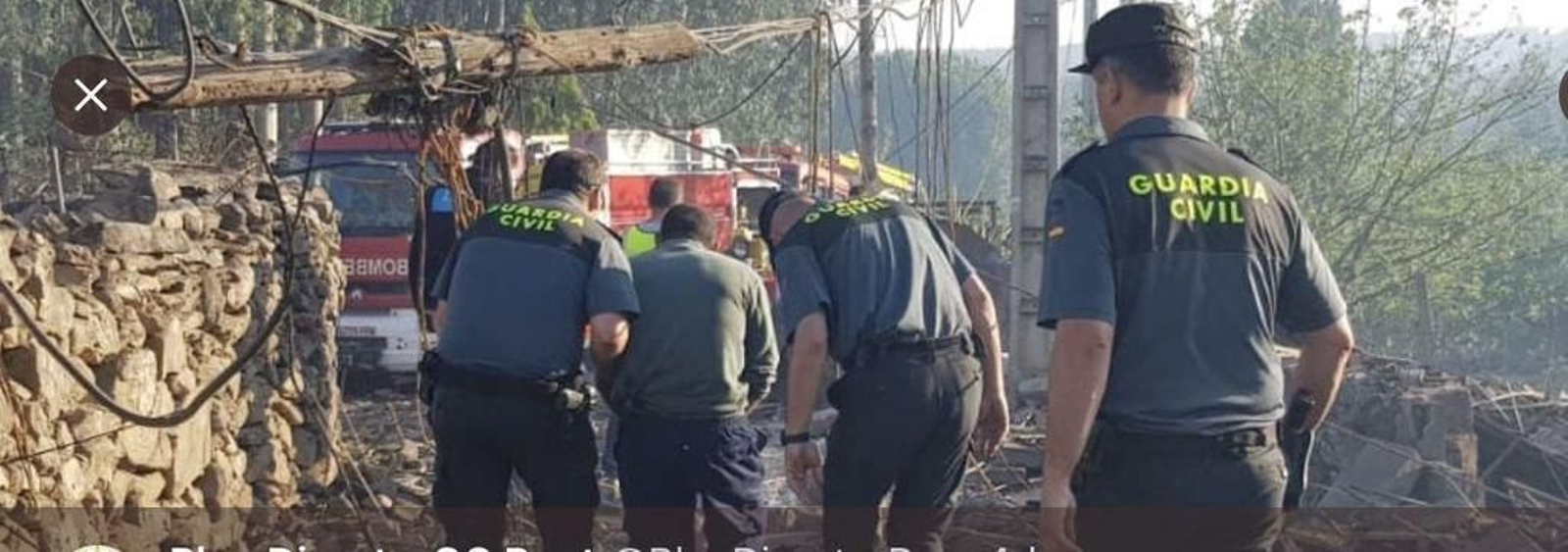 El pirotécnico , en el momento de su primer arresto tras la explosión.
