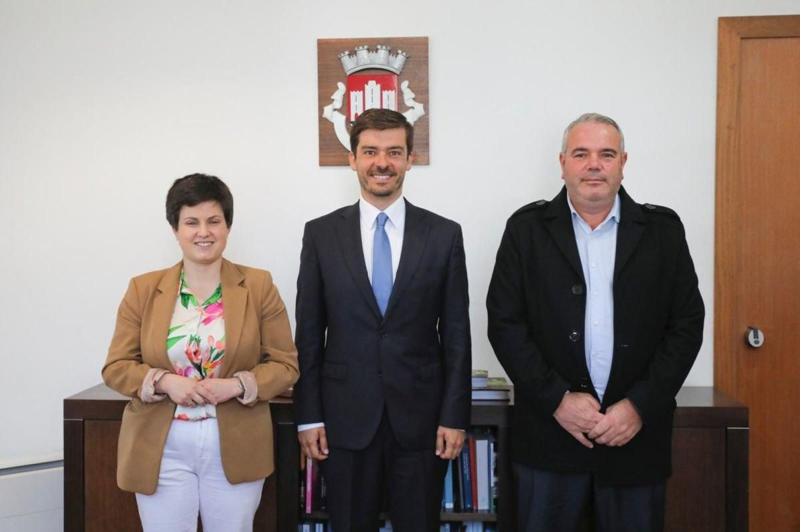 Os tres responsables muncipais da Guarda, O Rosa e Caminha, na xuntanza.