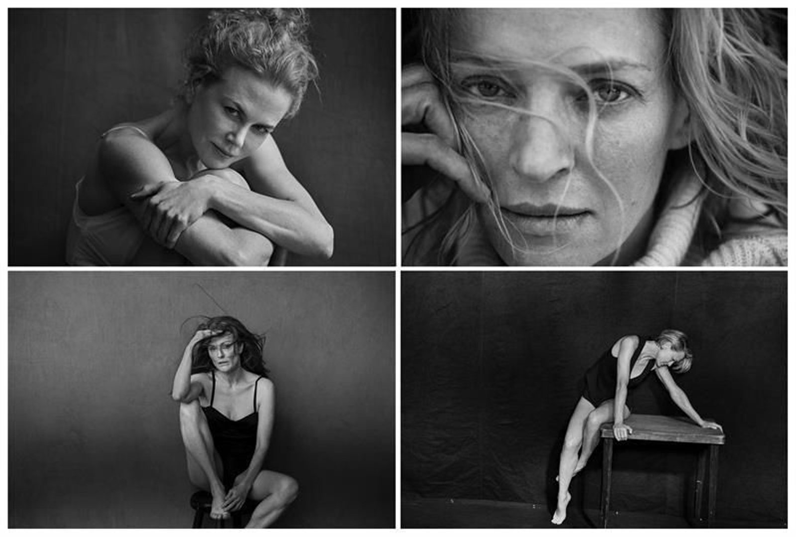 Nicole Kidman, Uma Thurman, Julianne Moore y Robin Wright, en su posado para la edición 2017 del famoso calendario