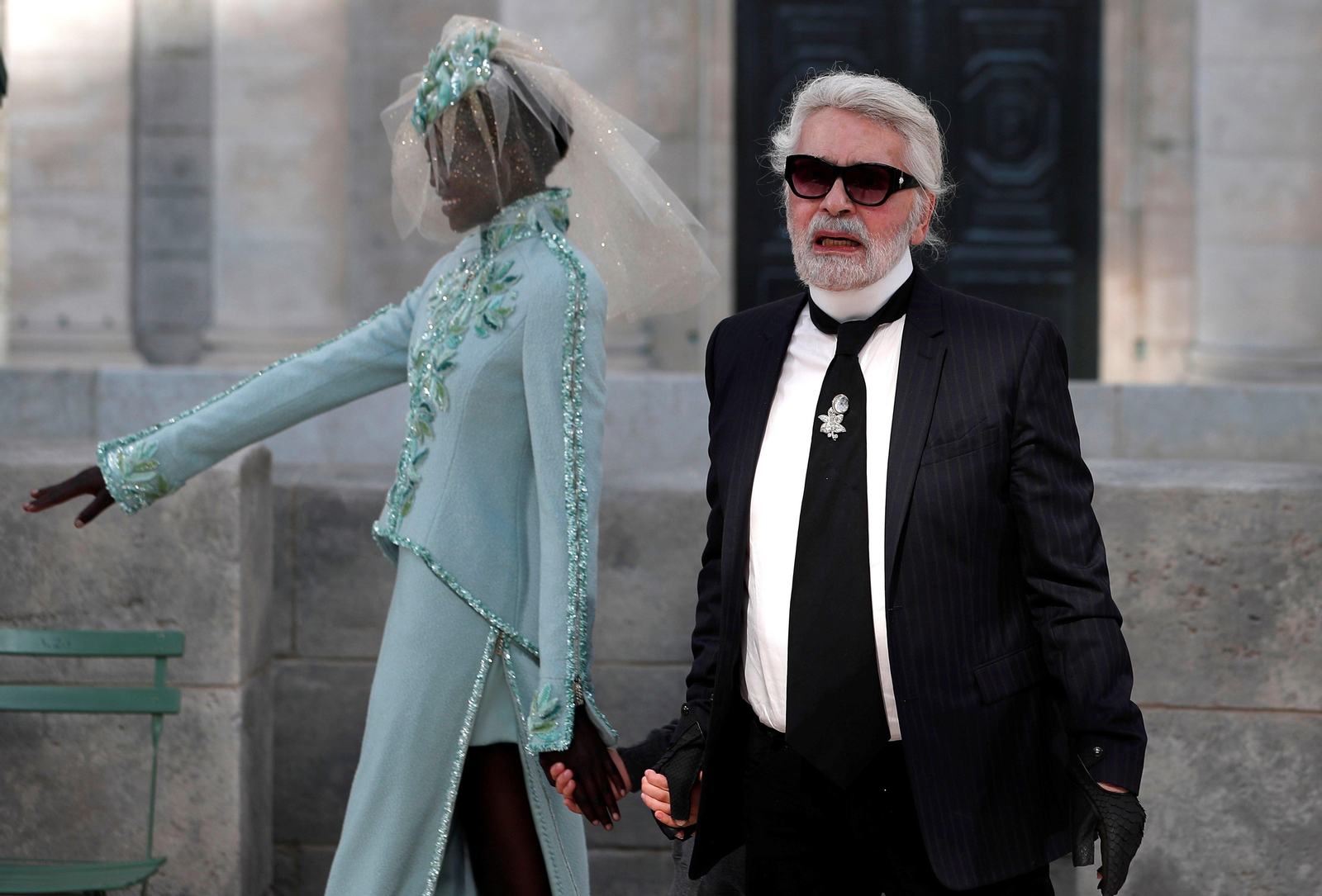 El diseñador Karl Lagerfeld, durante la presentación de su colección otoño/invierno.