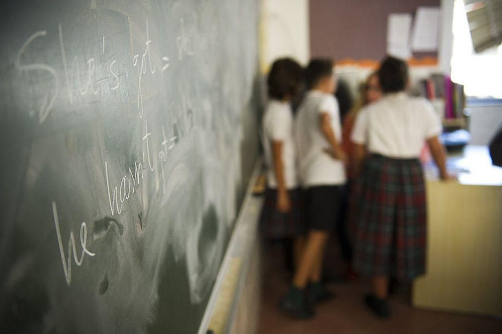 Alumnos de Miralba (Jesuitinas) en una clase.