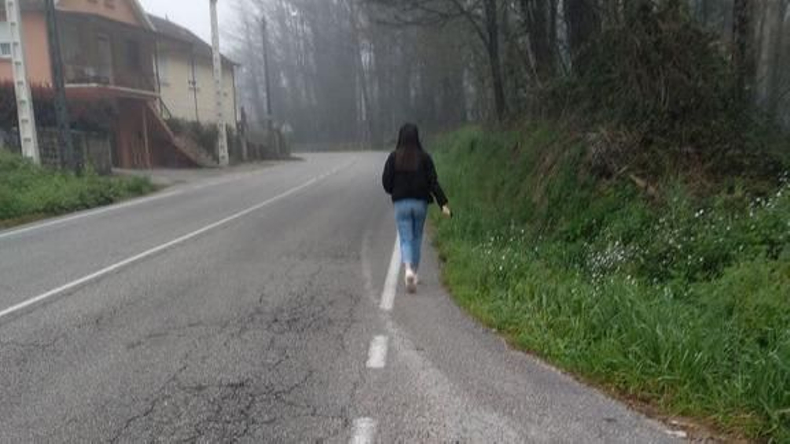 Los peatones se juegan la vida a diario cuando circulan por el vial de la Diputación EP2803.