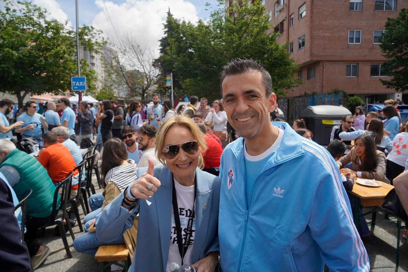 La presidente del club Marián Mouriño en la fiesta para despedir la temporada del centenario del Celta.