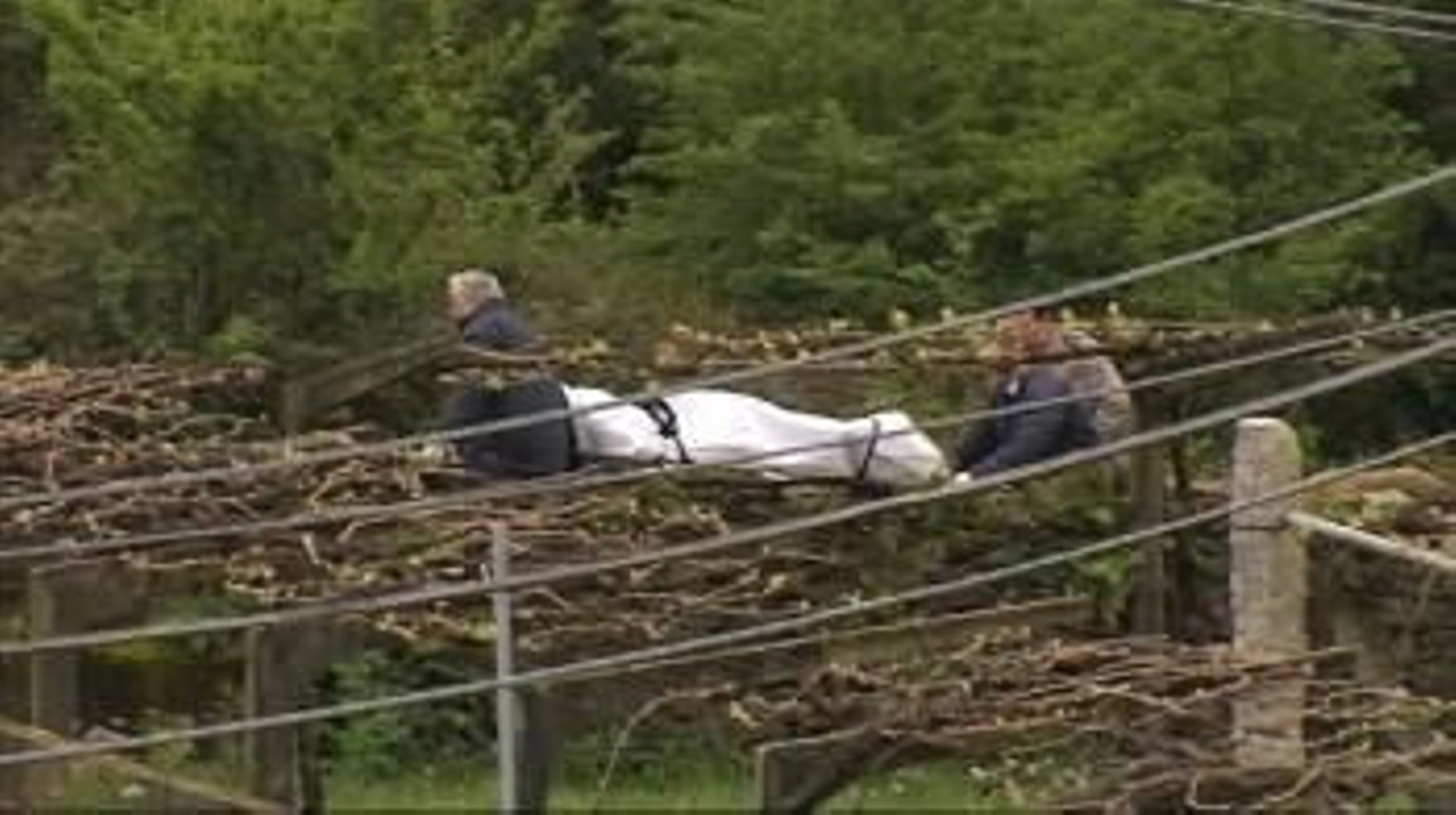 Empleados de una funeraria trasladan el cuerpo de la víctima mortal. (Foto: ALBERTE)