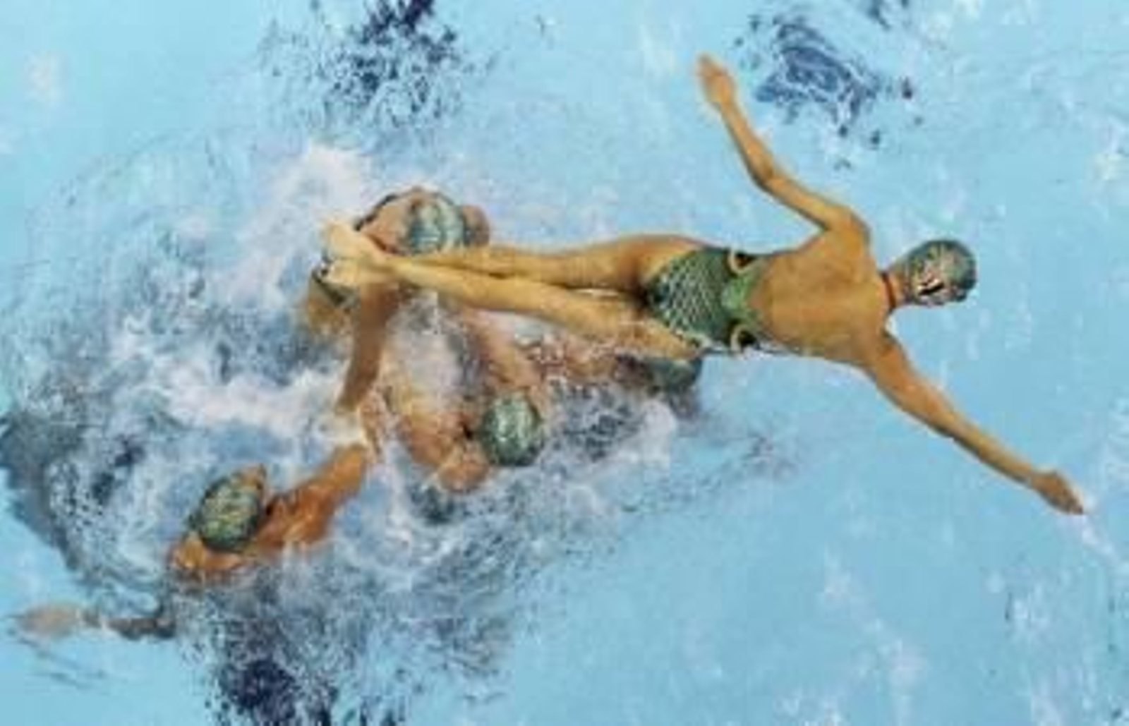 El equipo español de sincronizada, en plena competición (Foto: Archivo)