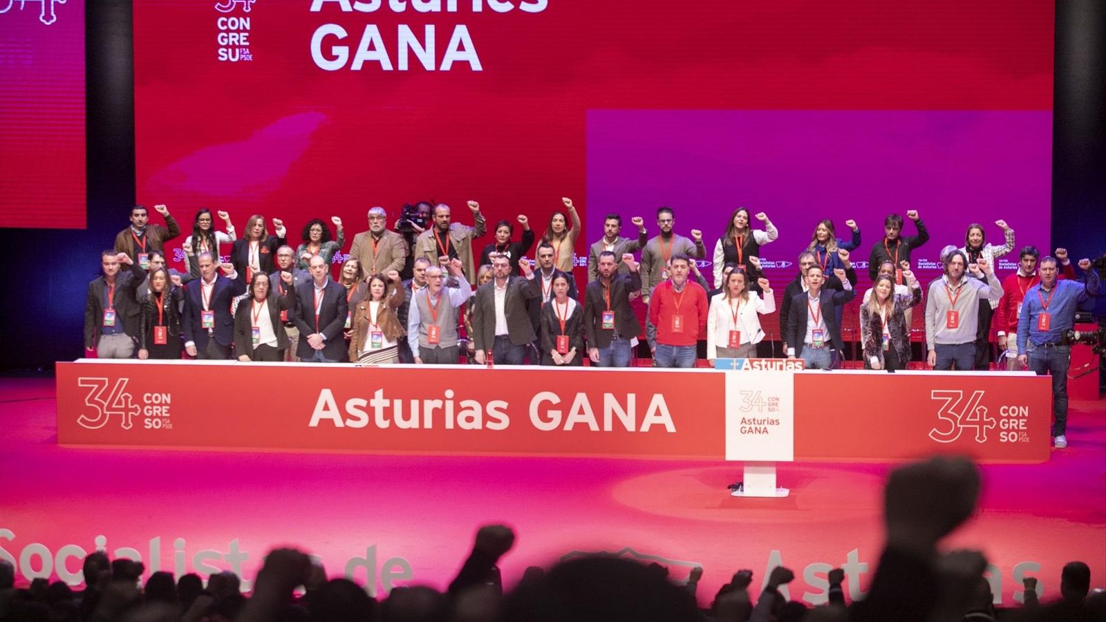 La nueva ejecutiva de la Federación Socialista Asturiana.