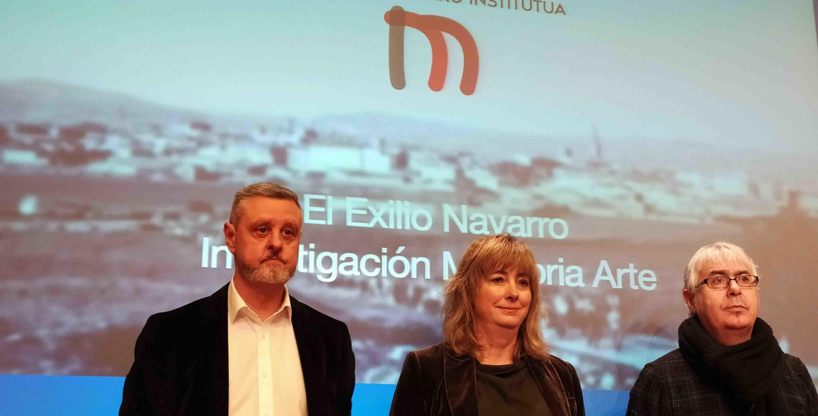 De izquierda a derecha: Martín Zabalza, Ana Ollo y José Miguel Gastón