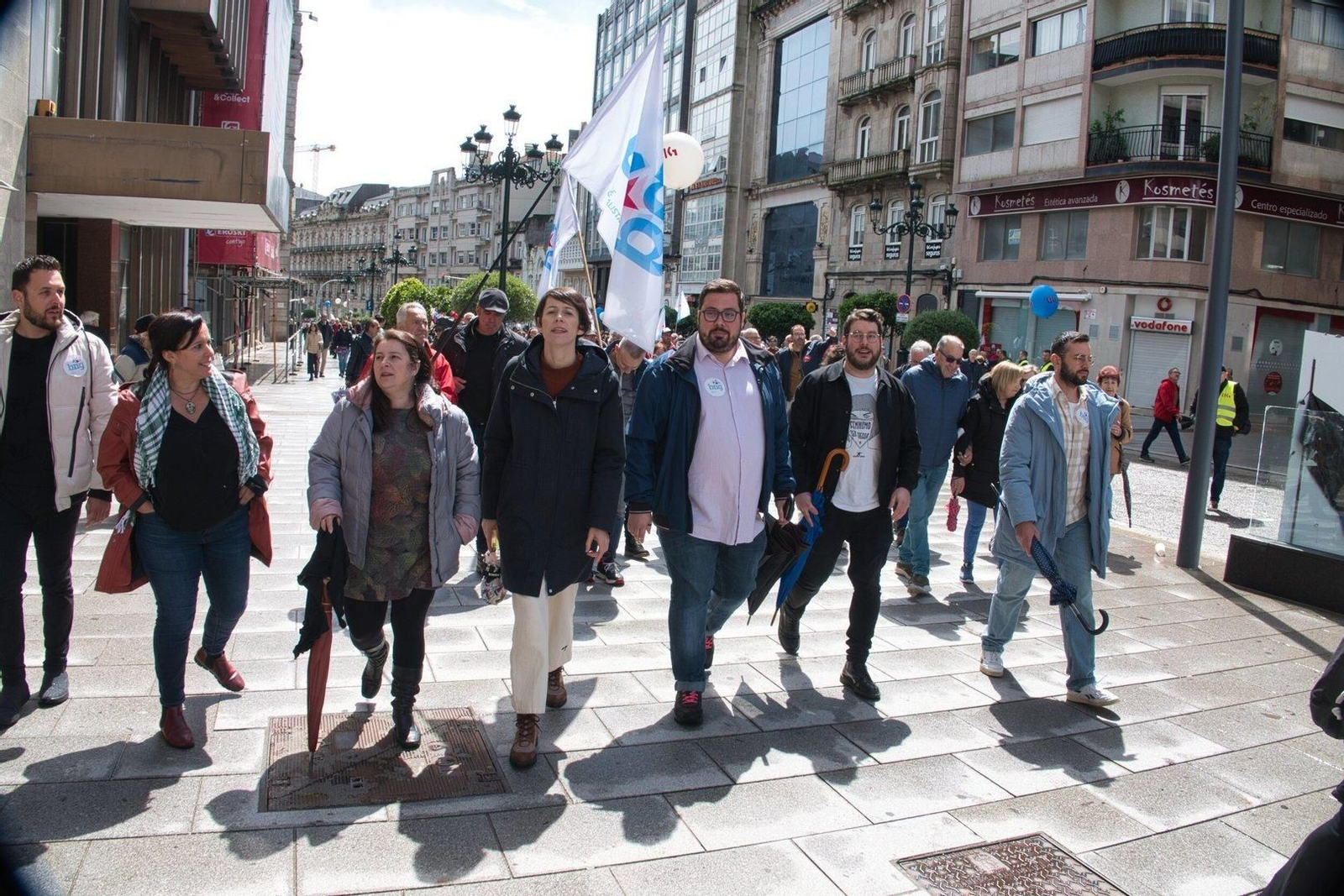 Xabier Igrexas y Ana Pontón en la manifestación de la CIG.