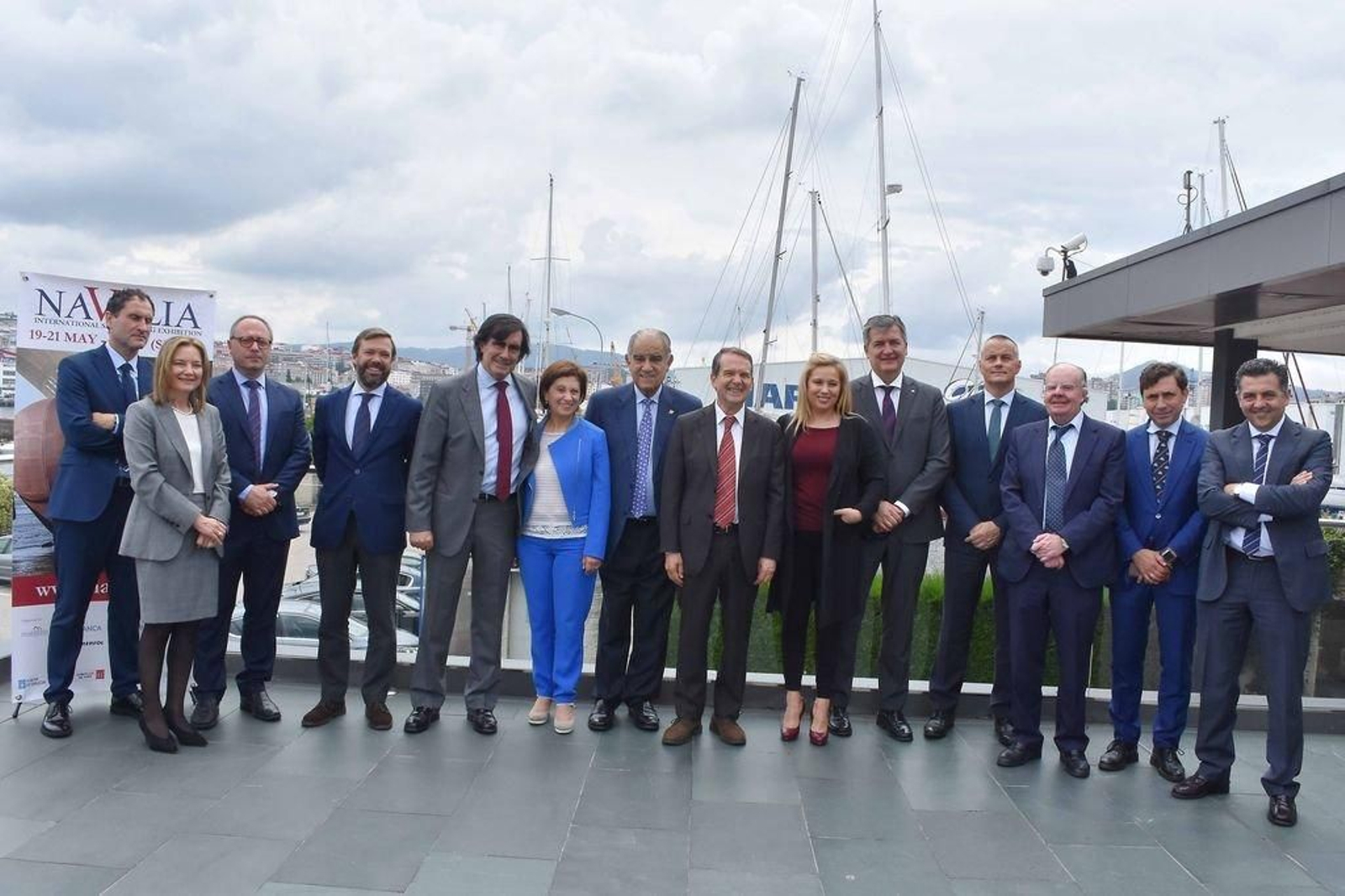 El comité ejecutivo de la feria Navalia, ayer con Caballero y Elena Espinosa.