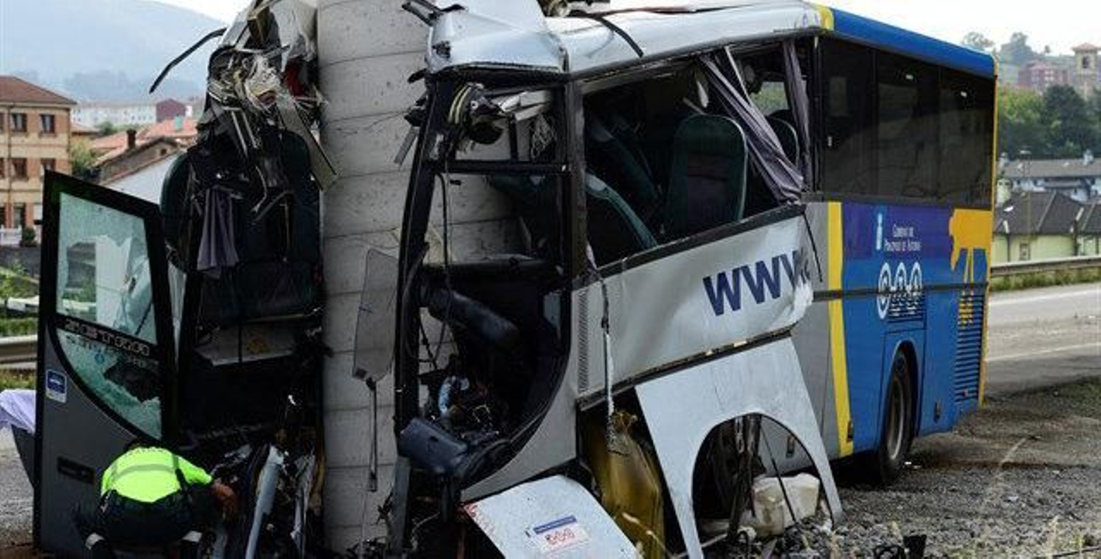 Imagen del autobús siniestrado