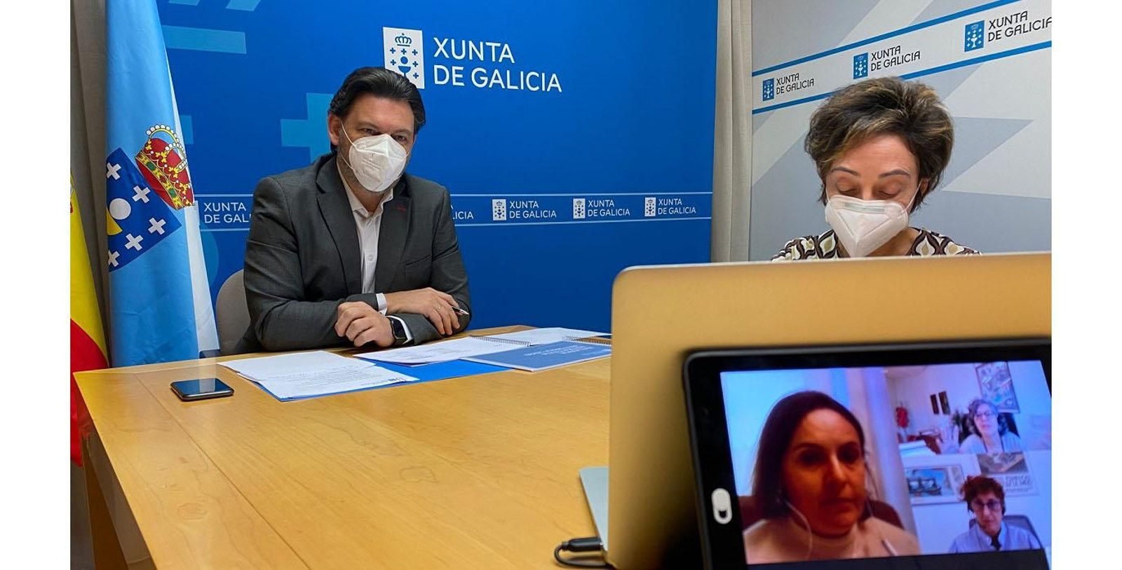 Imagen de la reunión telemática entre ambas administraciones autonómicas