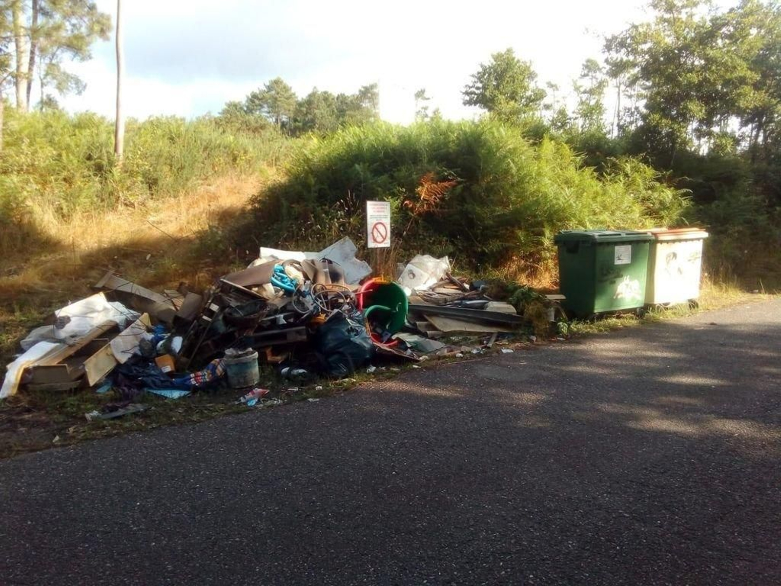Uno de los puntos de vertidos ilegales que se han detectado en el municipio de Tomiño.