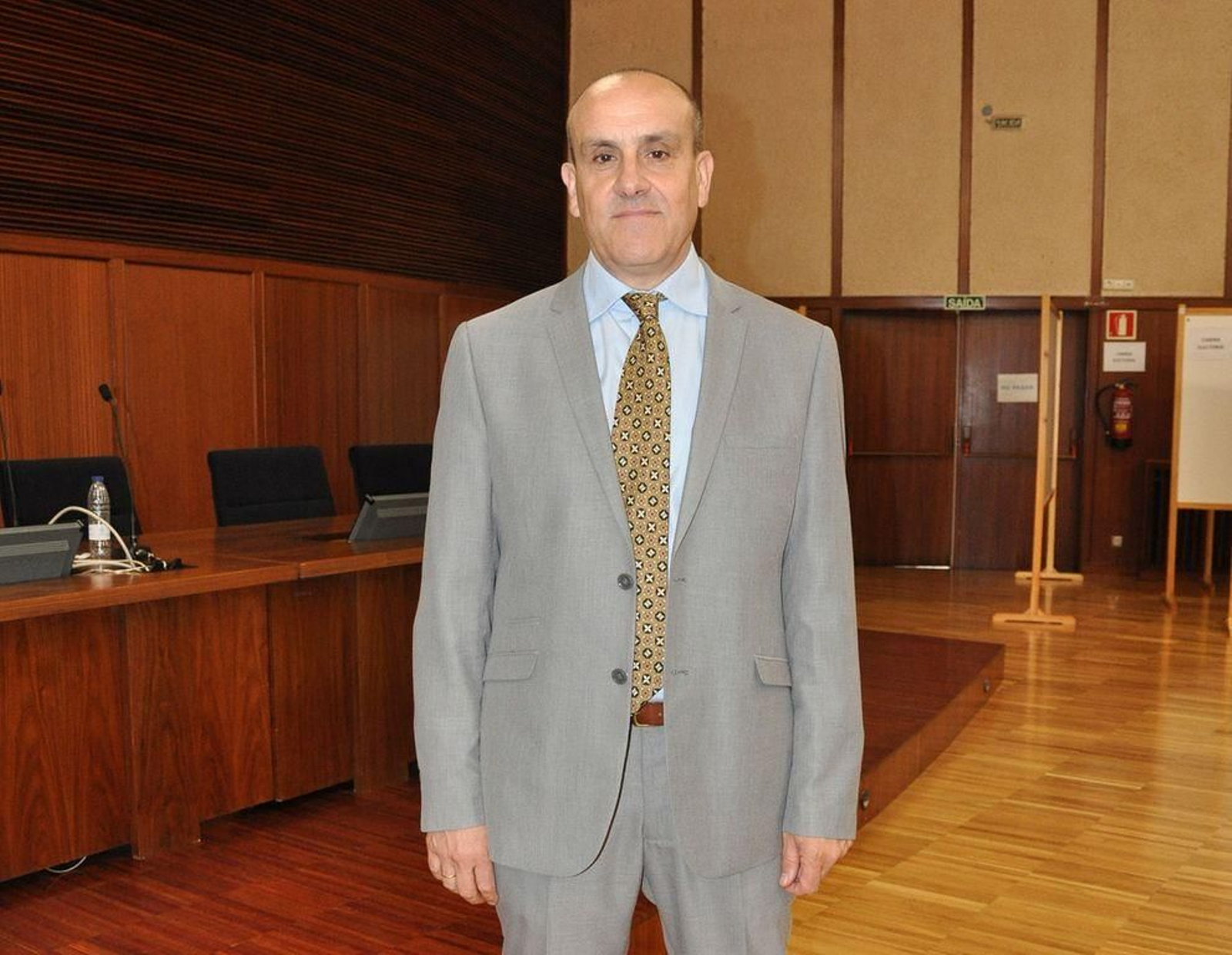 El profesor Juan Pardo Froján, en el salón de actos de Industriales.