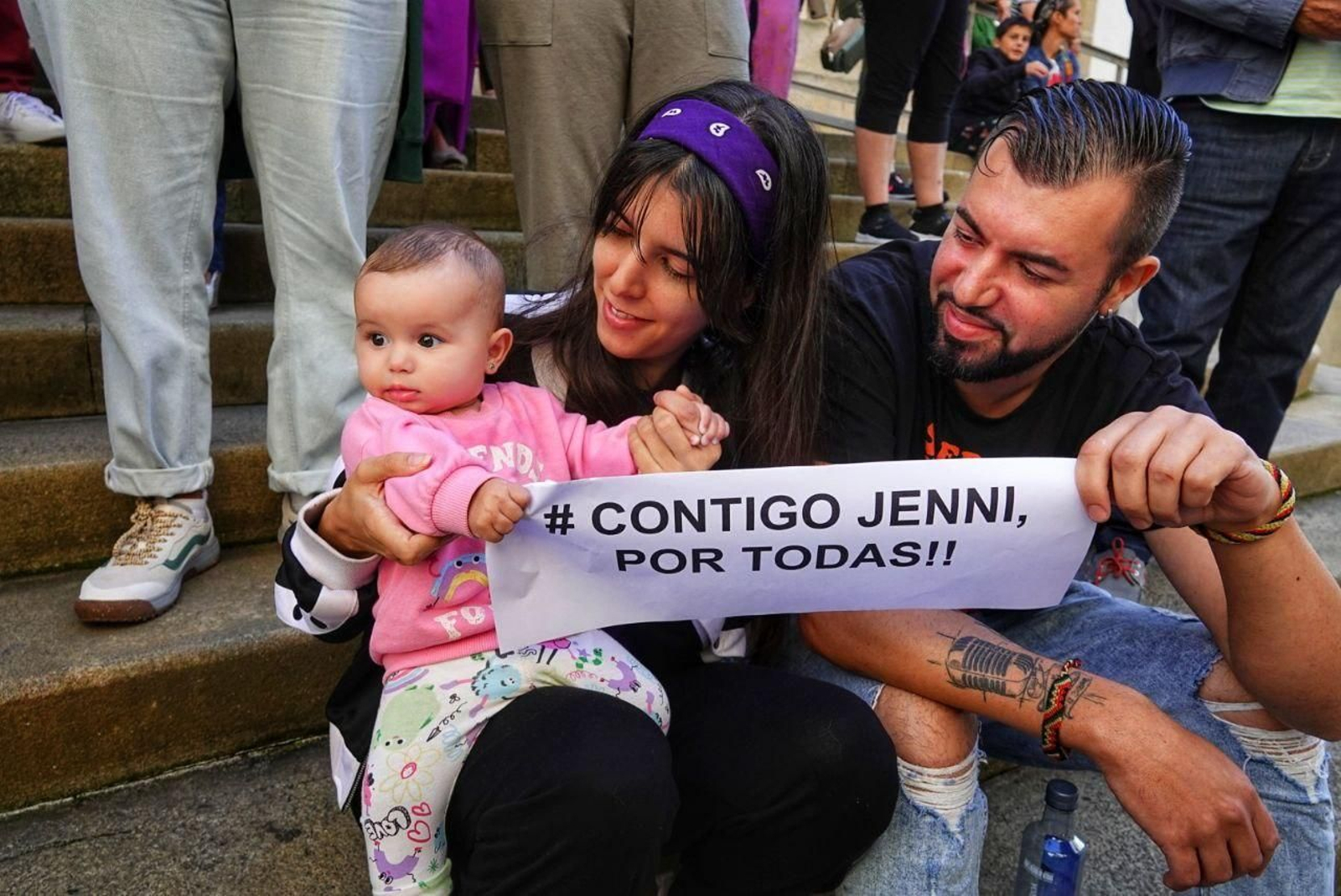 Concentración en apoyo a Jenni Hermoso en Vigo. // Vicente Alonso