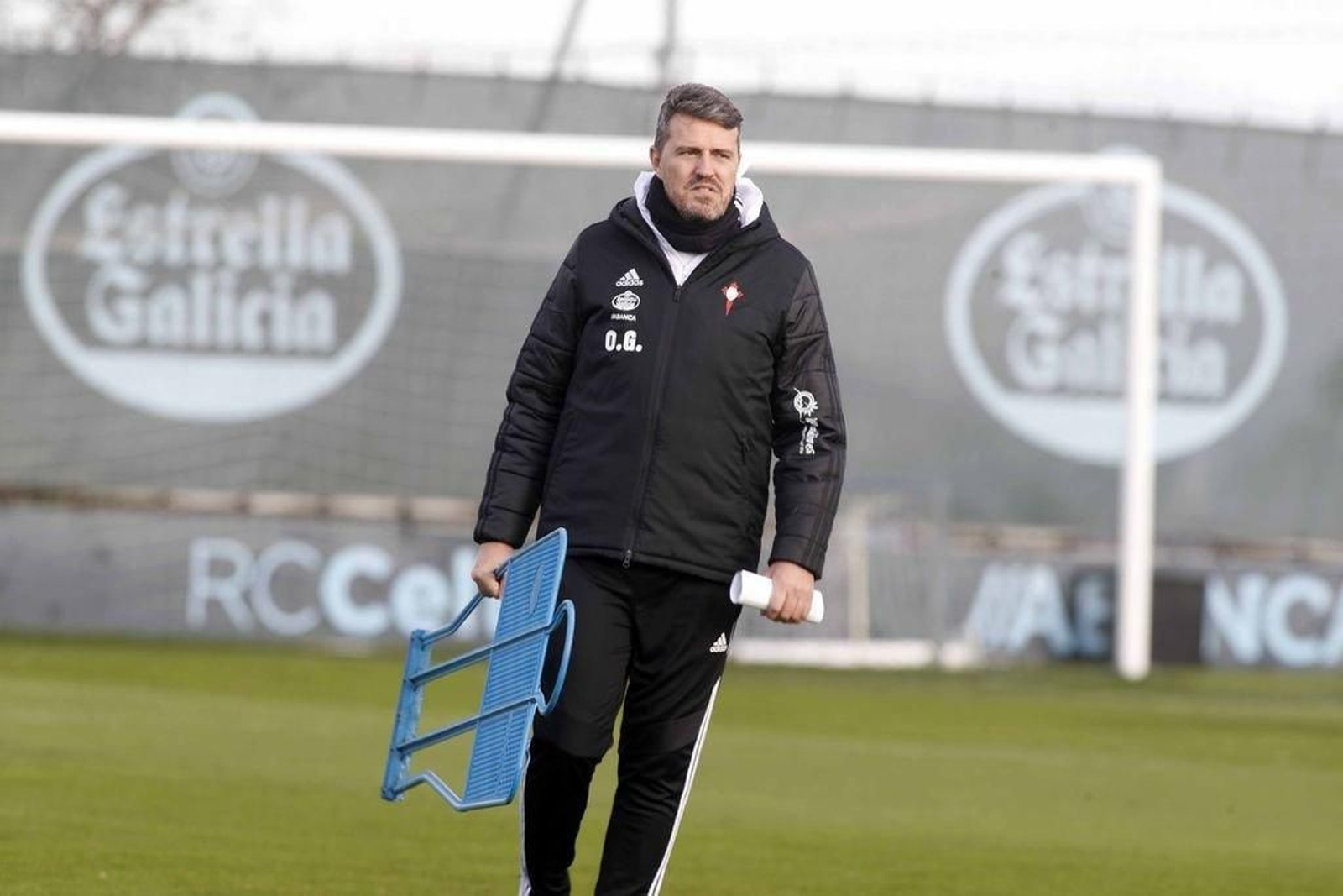 Óscar García Junyent, en la mañana de ayer en A Madroa.