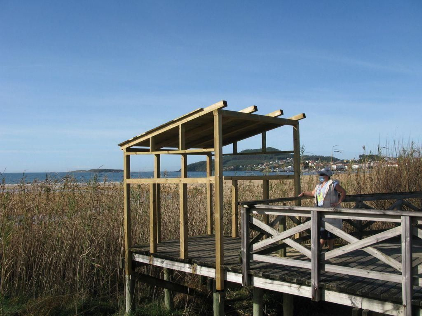 El nuevo mirador, en plena construcción la pasada semana en Nigrán.
