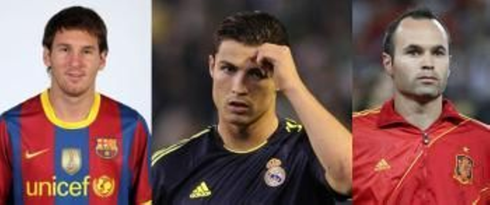 Messi, Cristiano Ronaldo e Iniesta