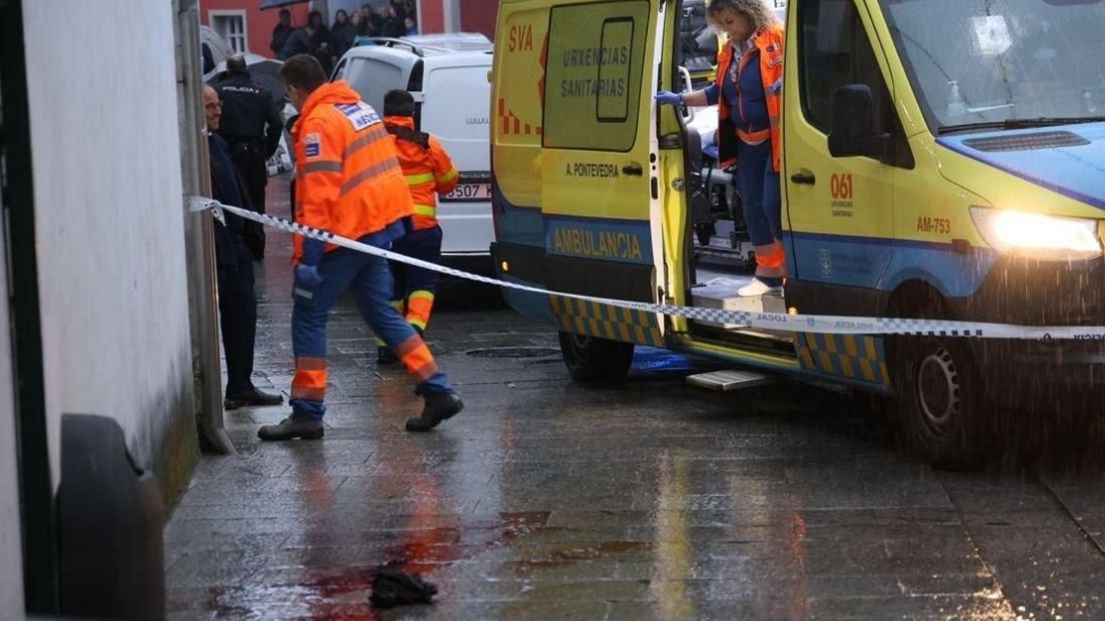 Restos de sangre en el lugar del crimen.