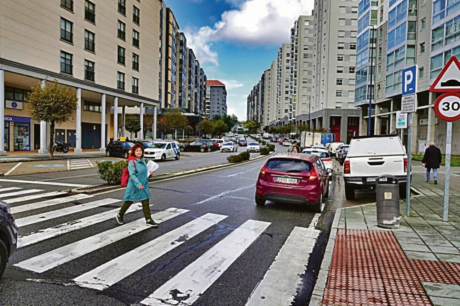 Las viviendas que dan hacia la calle Teixugueiras tienen la media de edad más joven de Vigo.