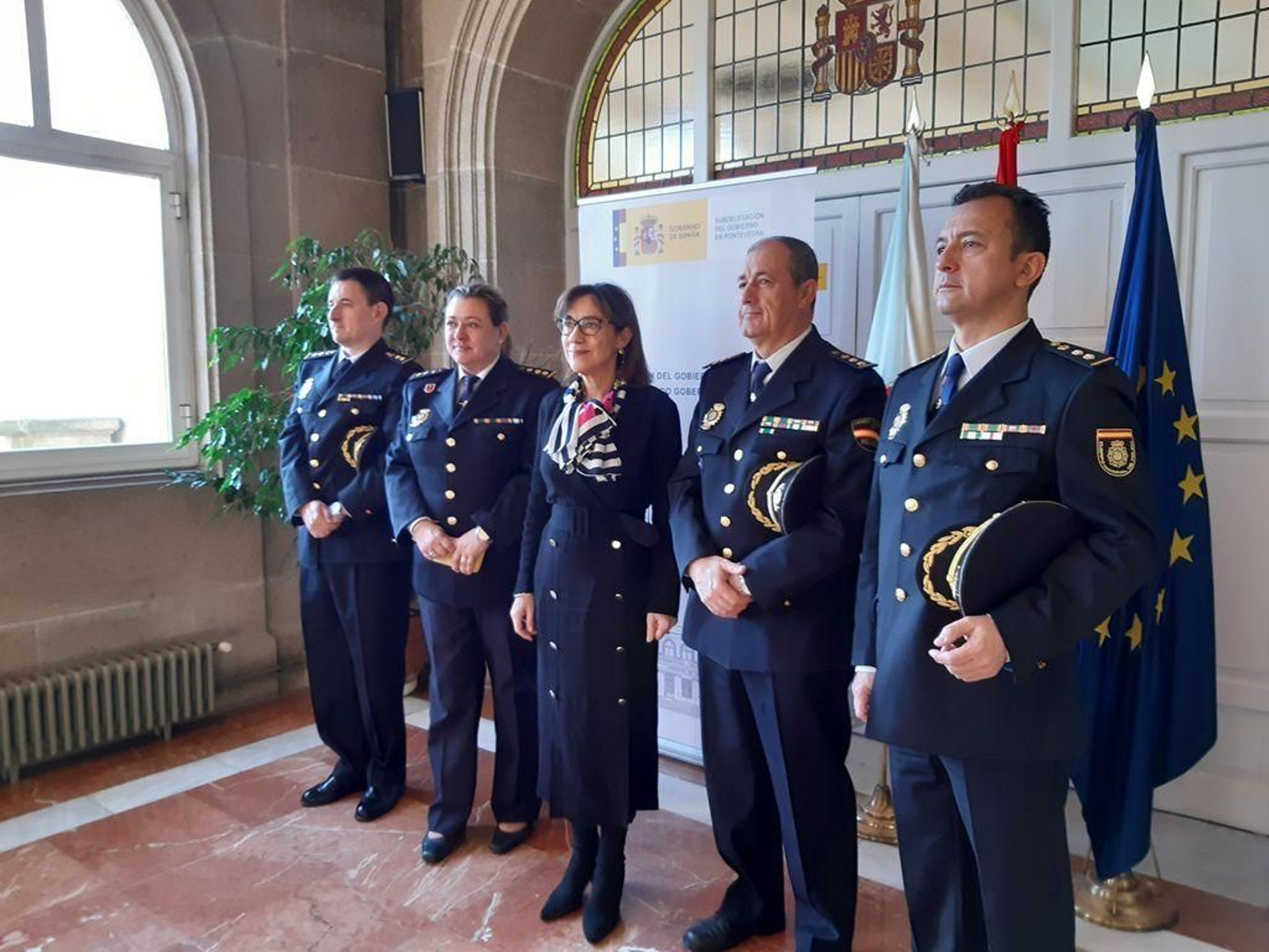 Juan José Díaz, primero por la izquierda, durante su toma de posesión.
