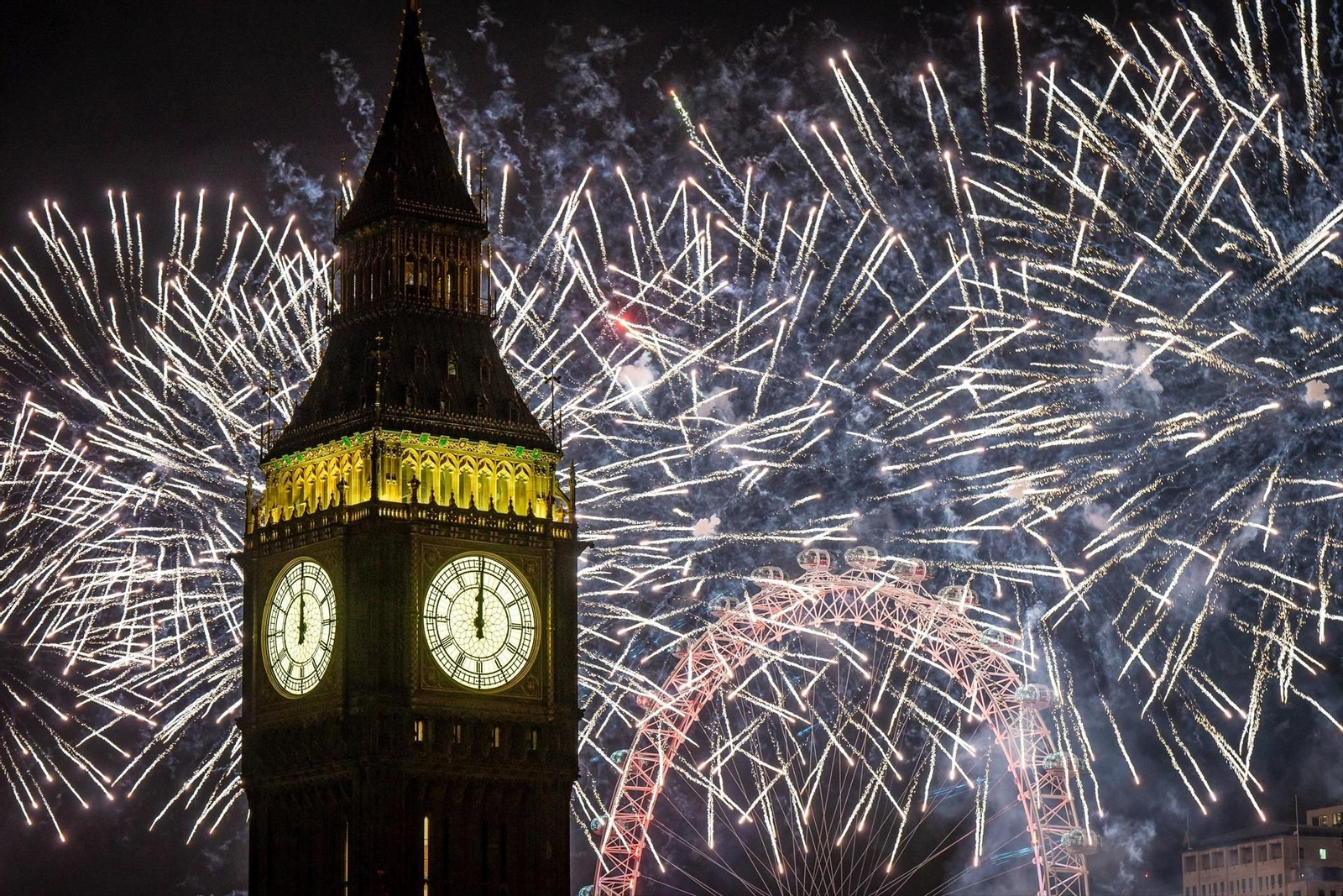 Celebración en Londres con el Big Ben en primer plano