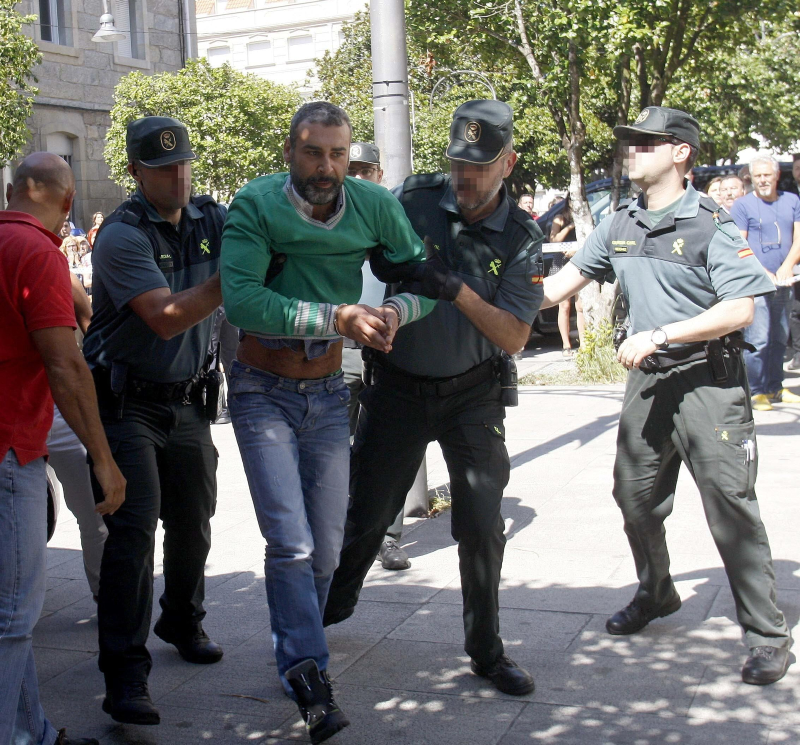 David Oubel, llegando a los juzgados de Caldas el 1 de agosto de 2015, tras su detención.