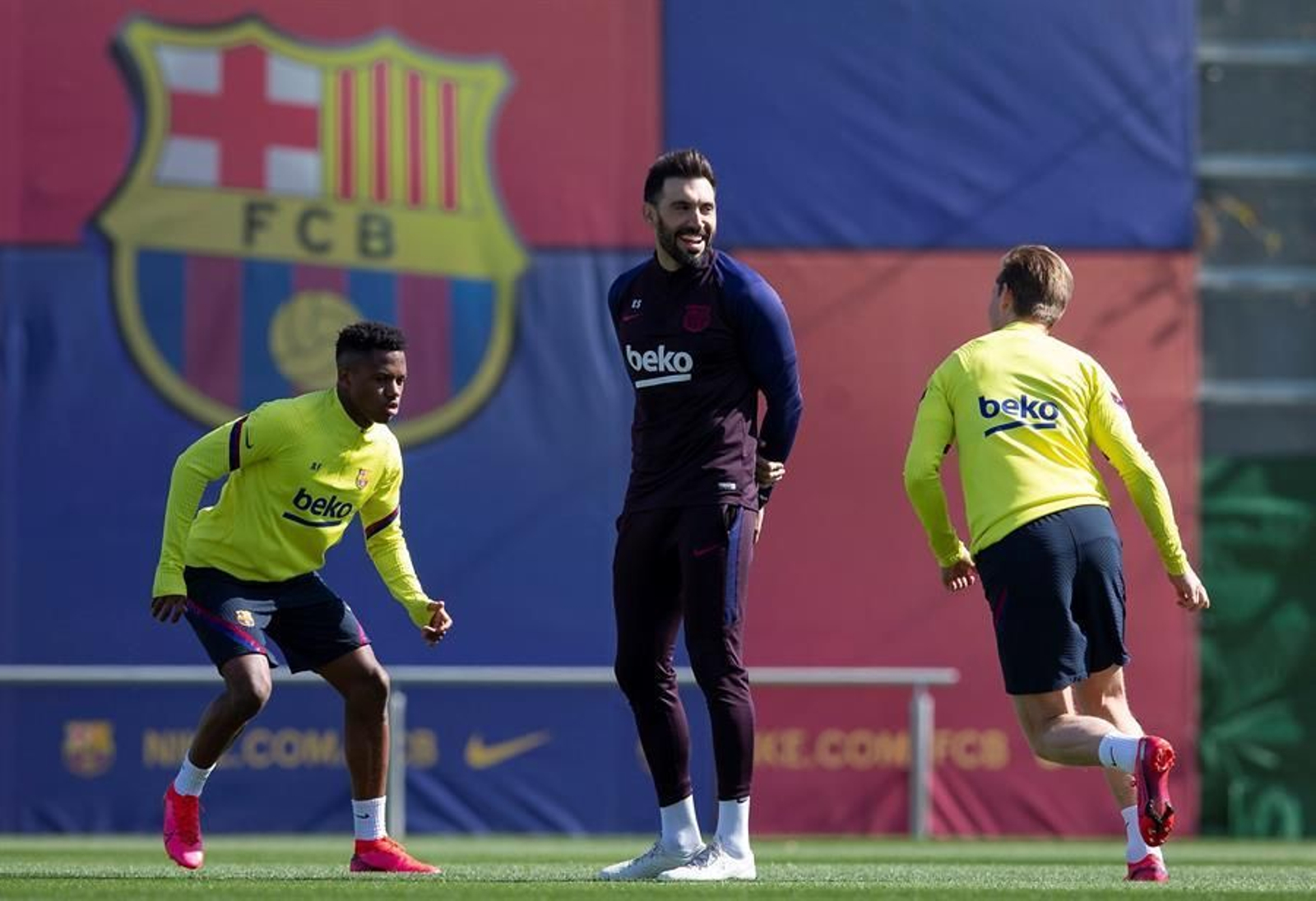 Imagen de un entrenamiento del Barcelona.