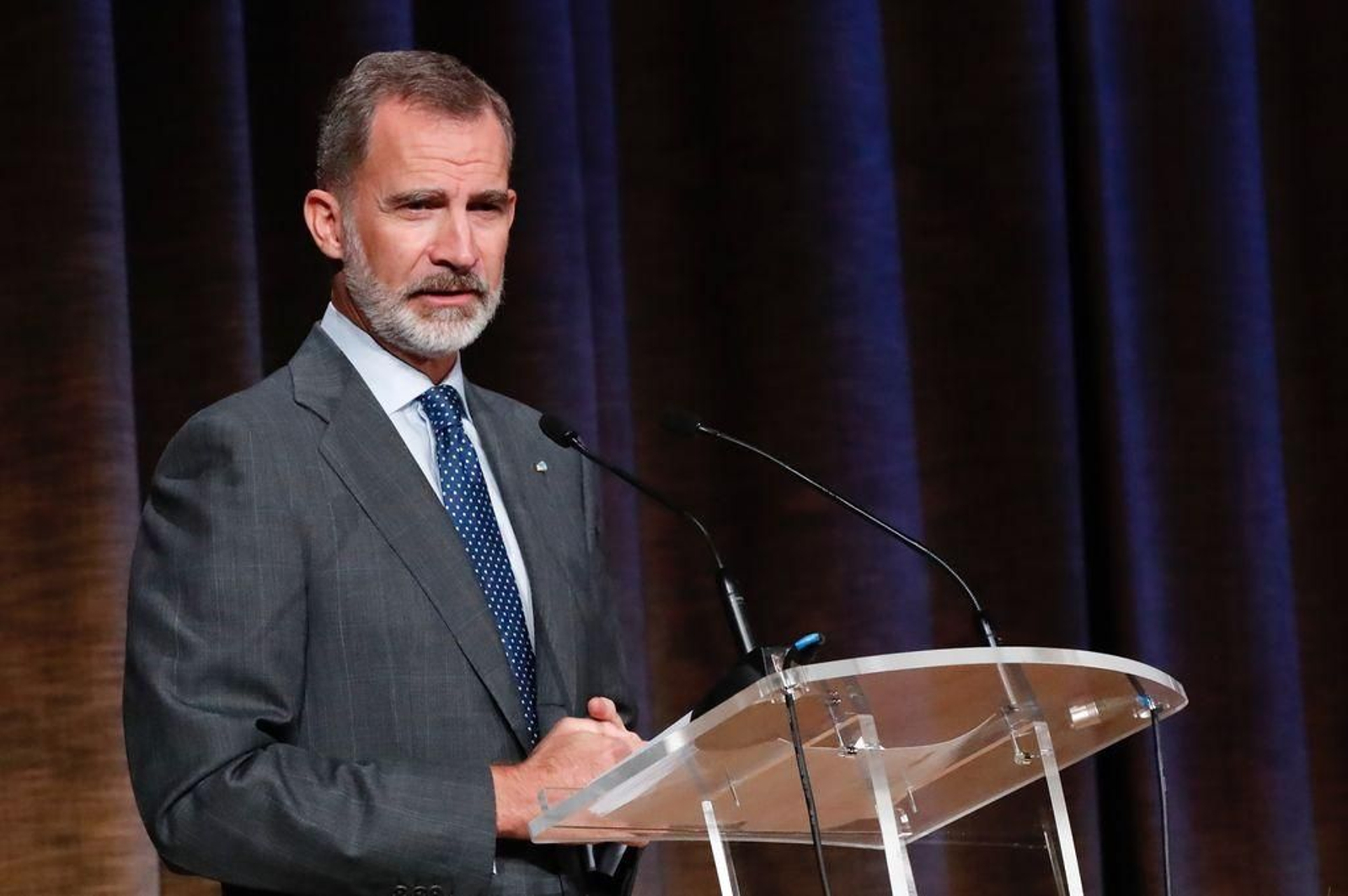 El rey, durante la inauguración del curso universitario en la Politécnica de Madrid, el miércoles.
