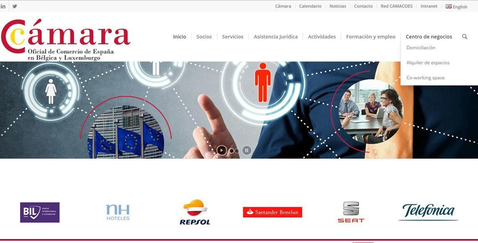 Página web de la Cámara de Comercio de España en Bélgica y Luxemburgo.