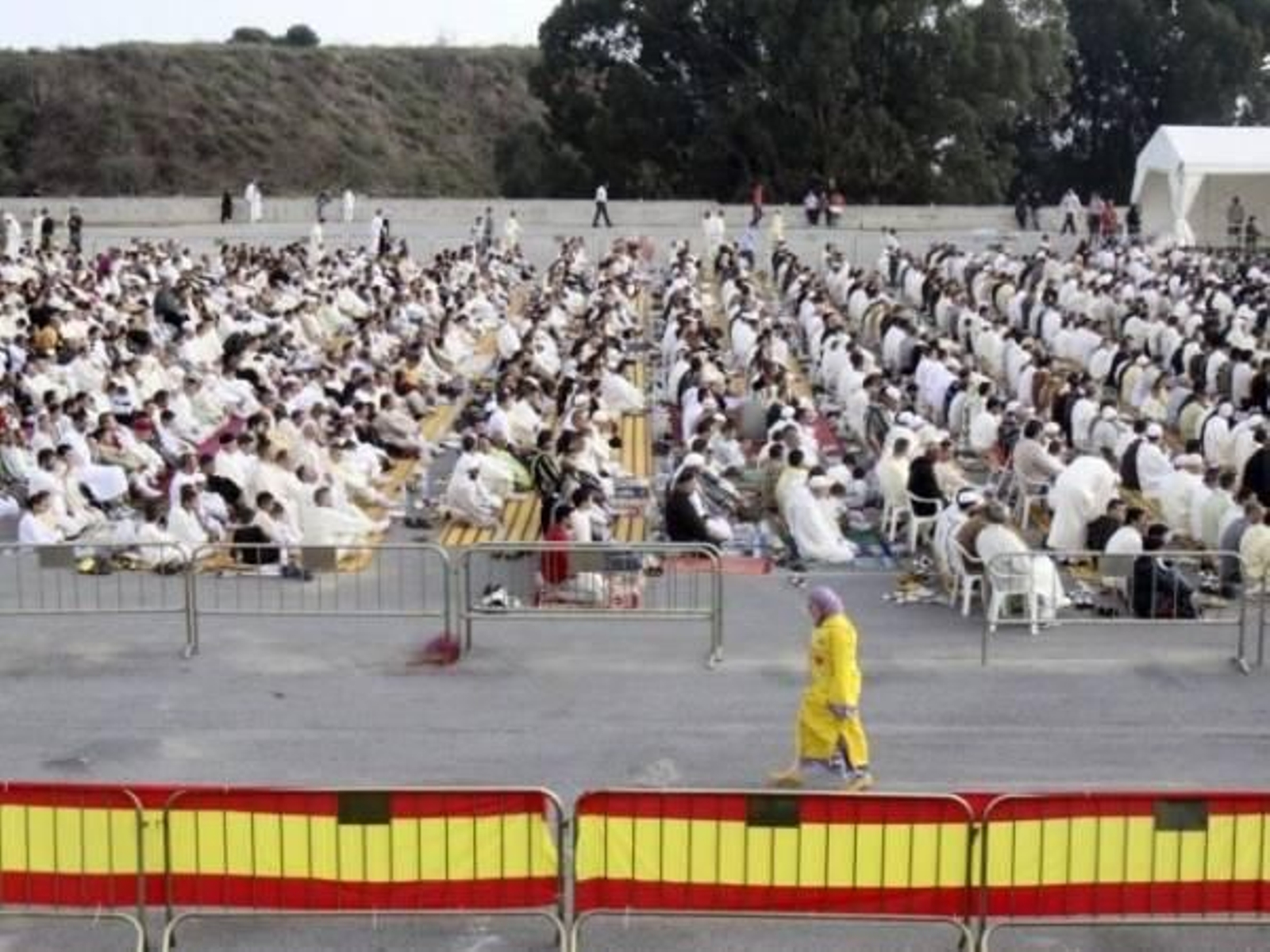 Rezos colectivos de musulmanes.