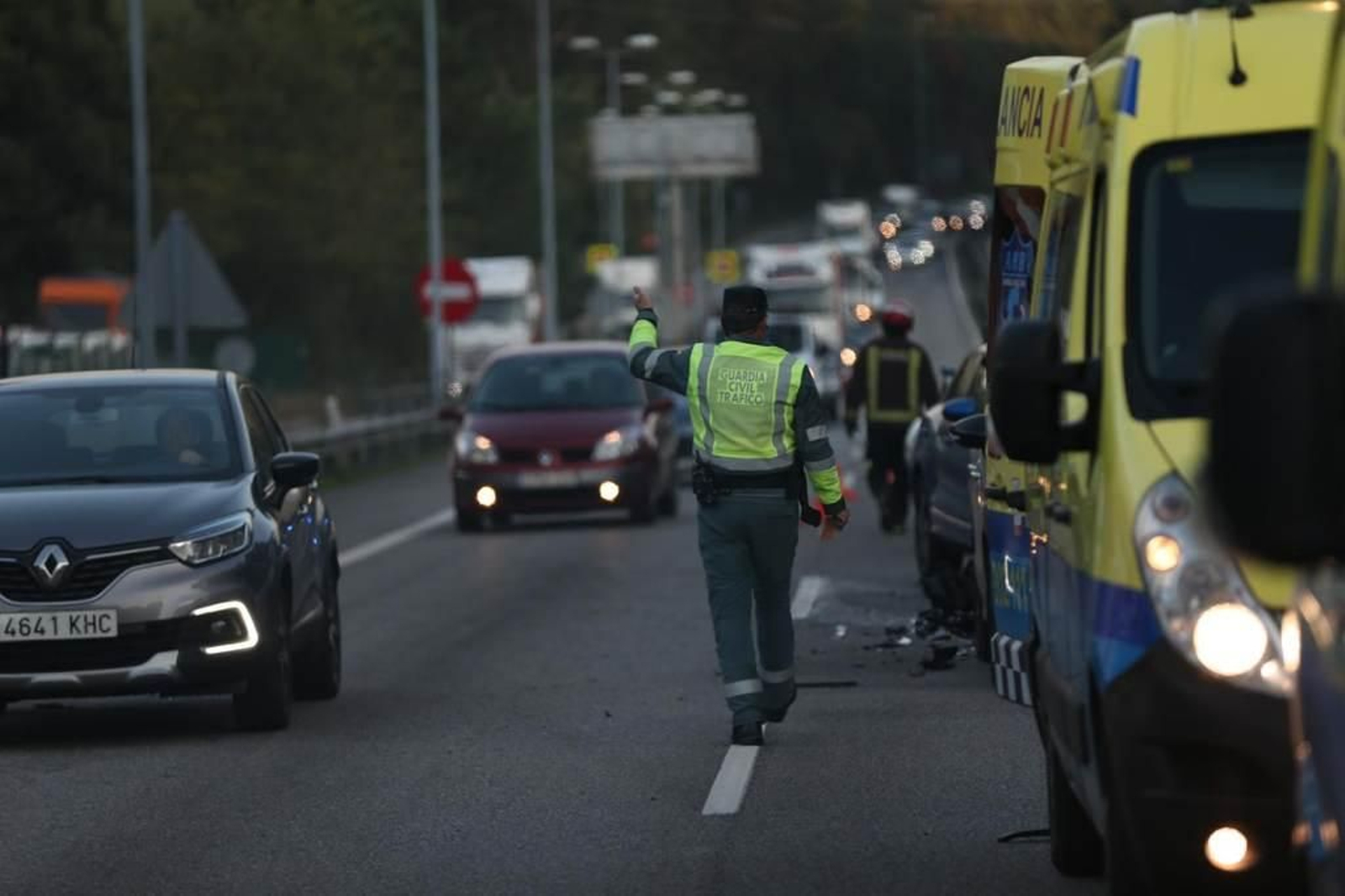 Accidente en la la autovía A55 en Mos 5