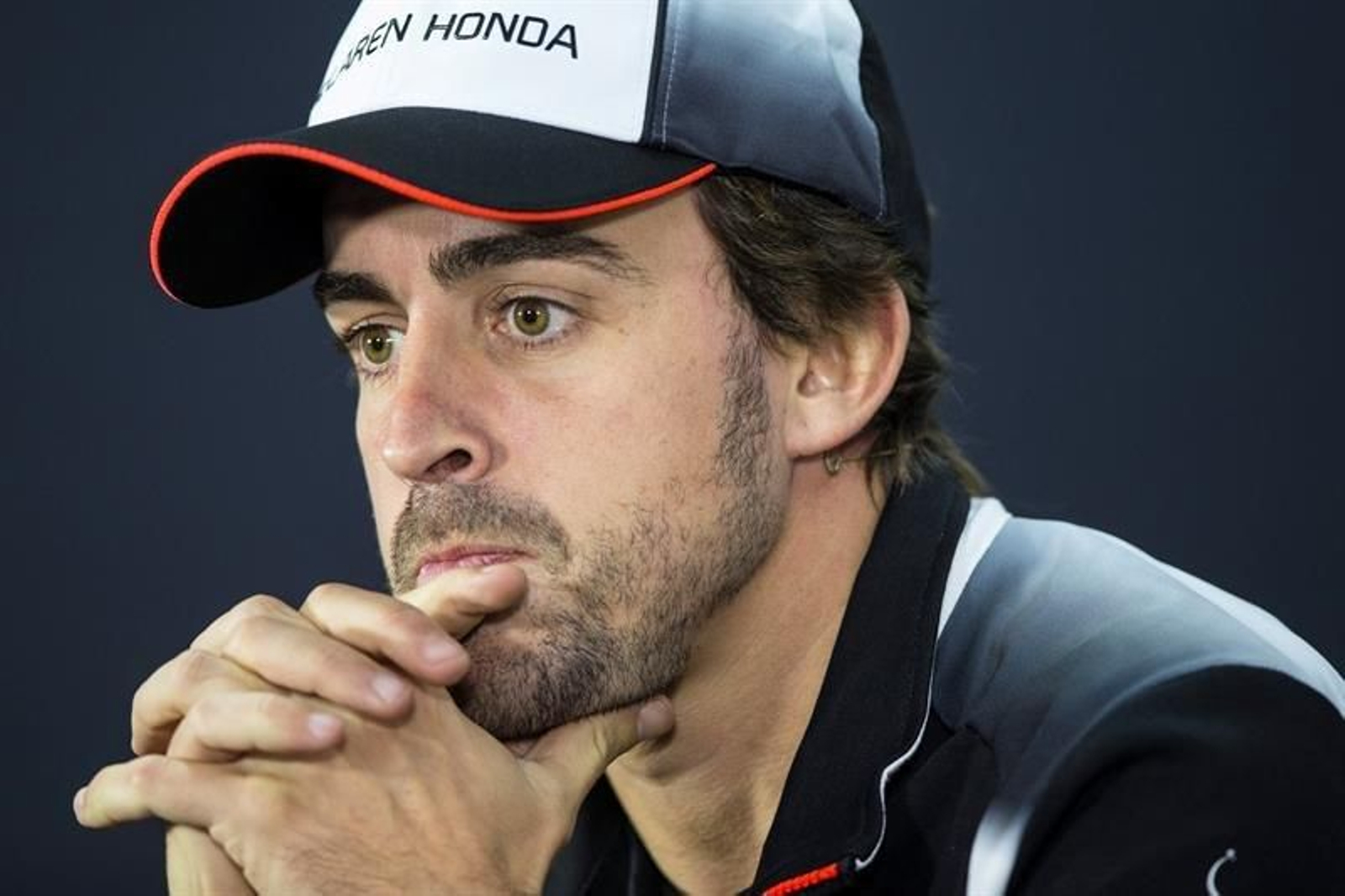 Fernando Alonso, durante la rueda de prensa que ofreció ayer.