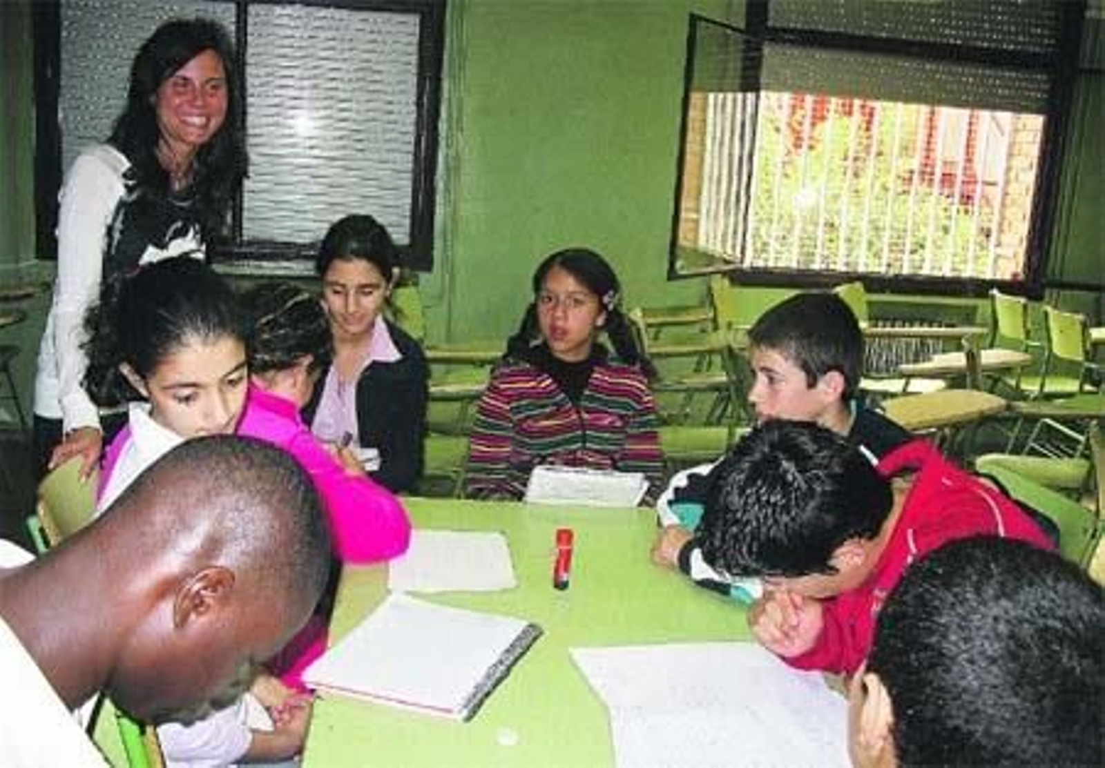 Alumnos inmigrantes en un aula valenciana.
