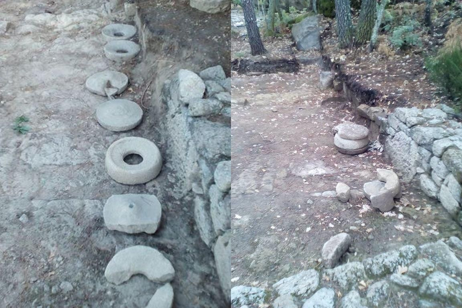 La exposición de piezas que se pudo ver en agosto. Estado actual de las piezas que quedaron en el castro