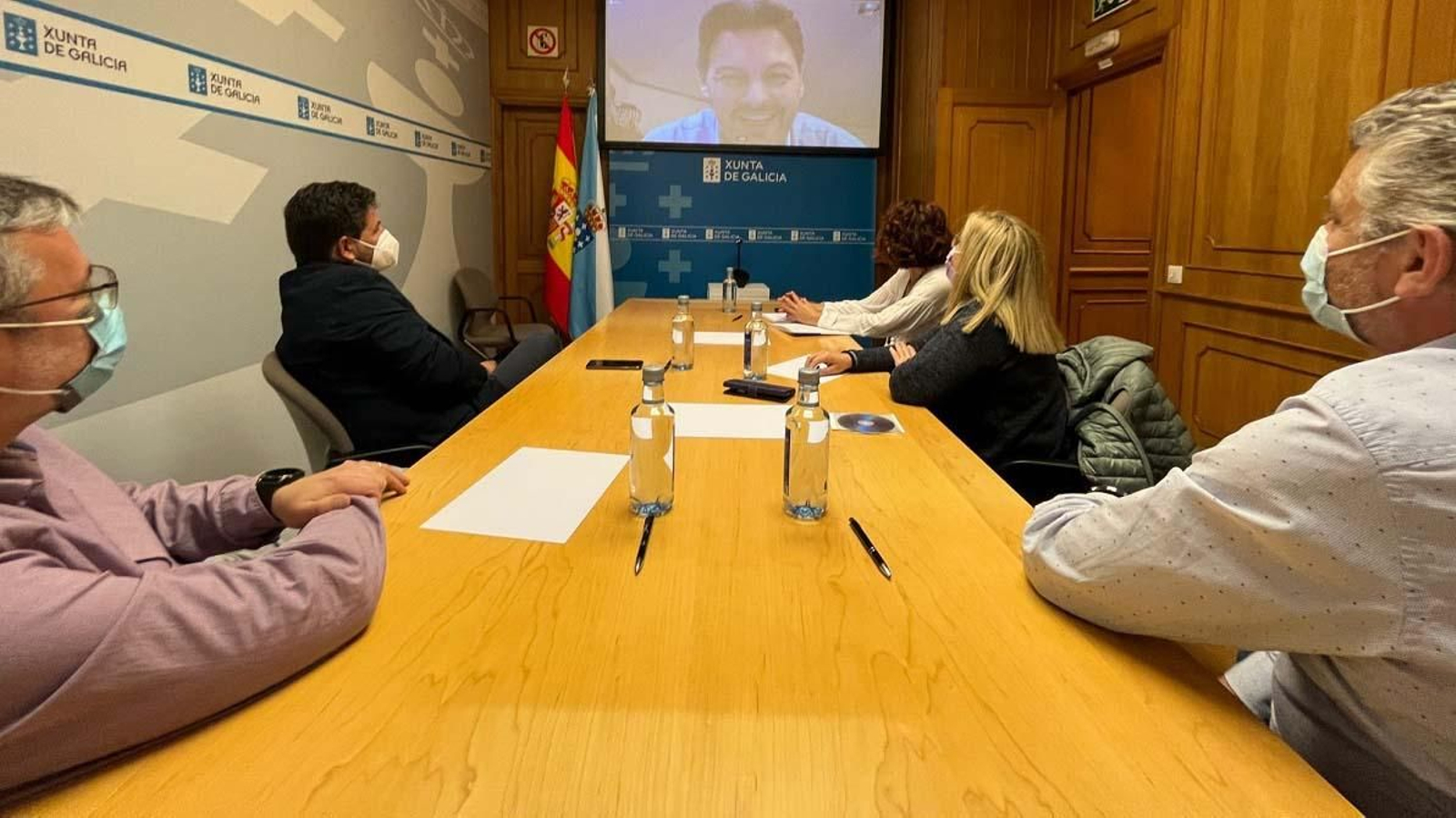 Imagen de la reunión celebrada en la sede de la SXE en la capital de Galicia