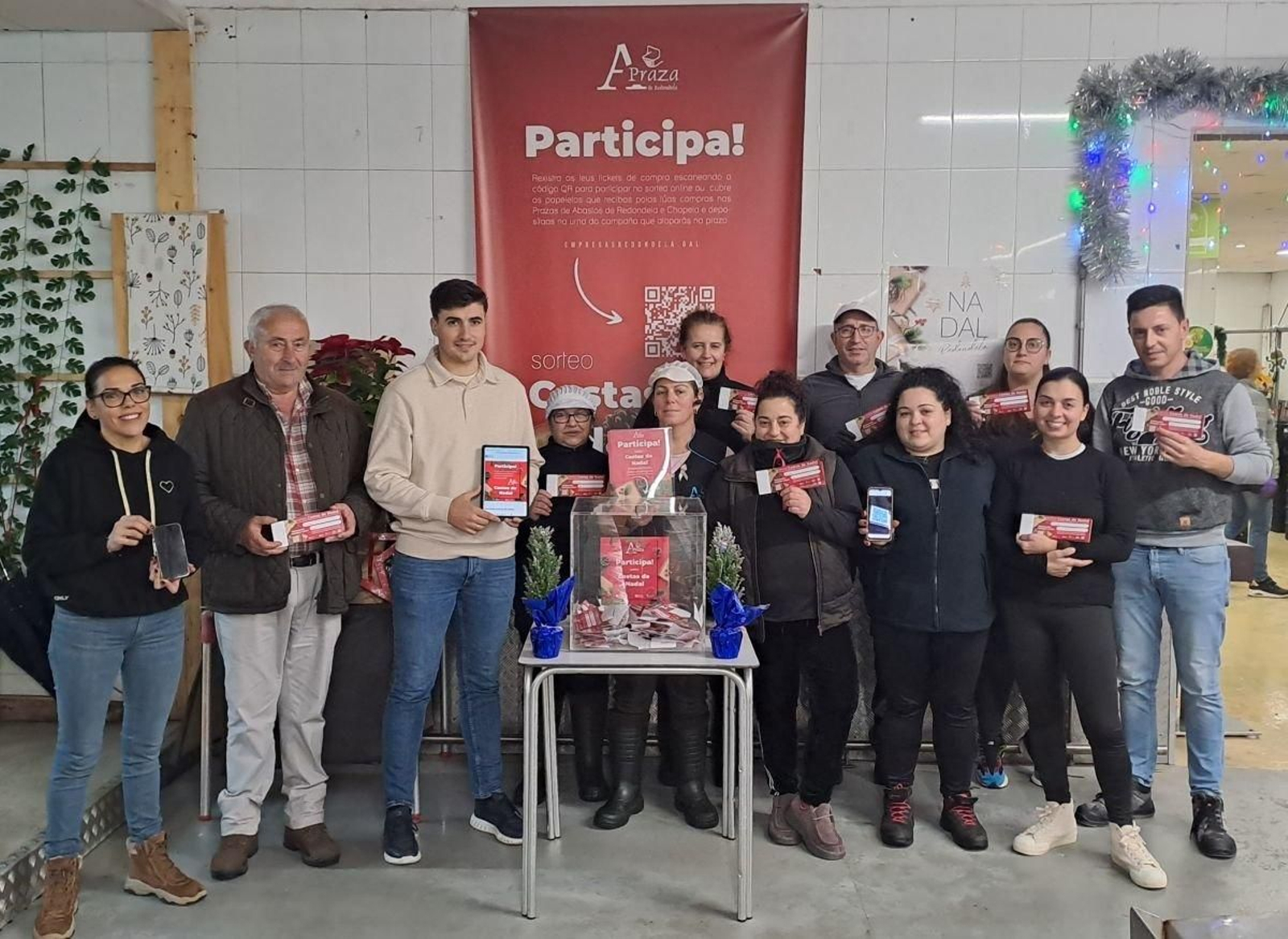 Pedro Villaverde y Antonio Cabaleiro con los placeros.