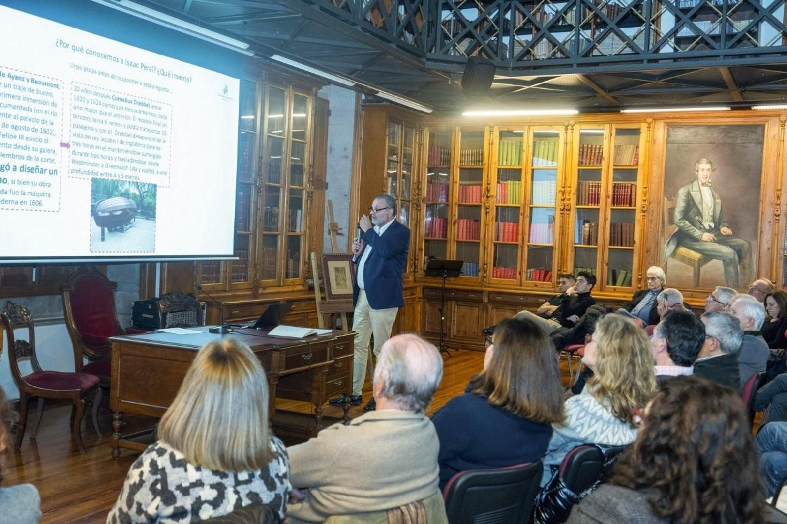 Salvador Fernández de la Cigoña, durante su intervención de ayer en Artes e Oficios.