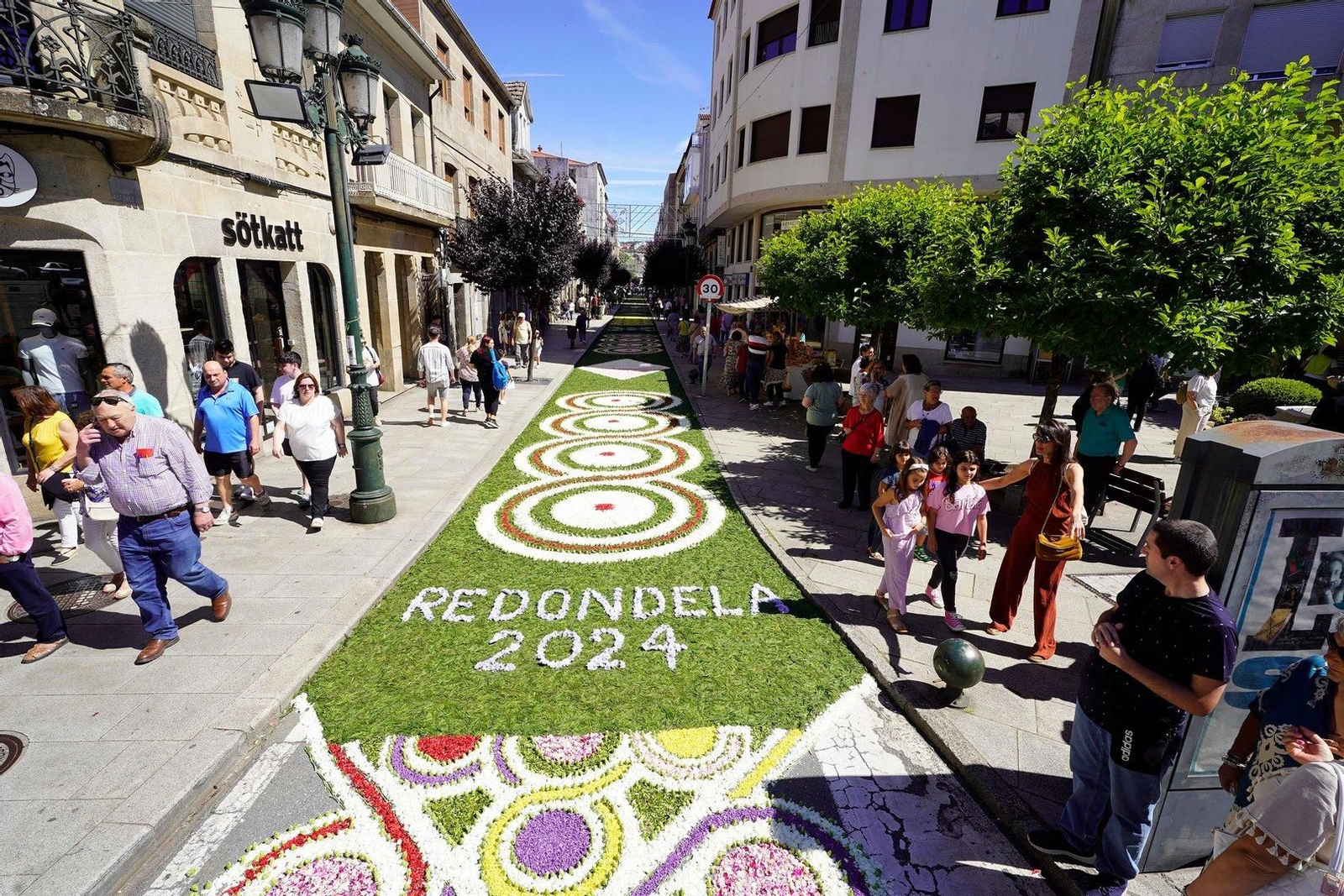 Alfombras florales en la Festa da Coca de Redondela 2024.