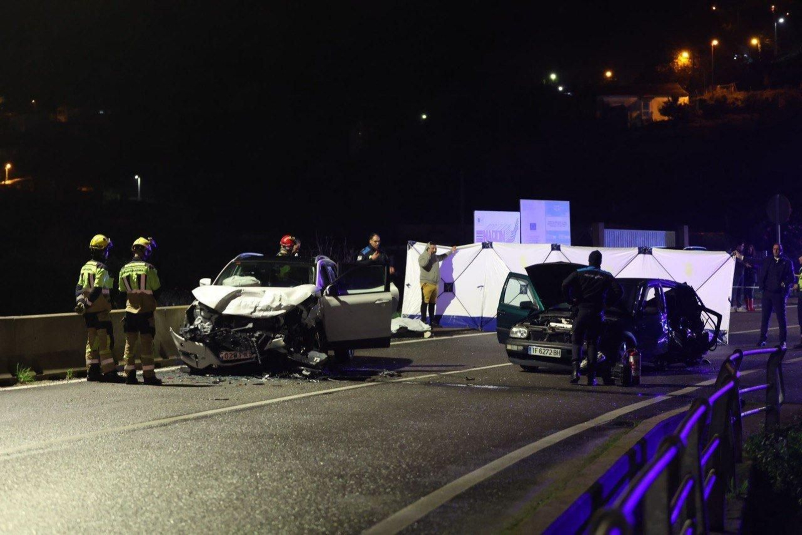 Los servicios de emergencias actuando en la zona del siniestro.