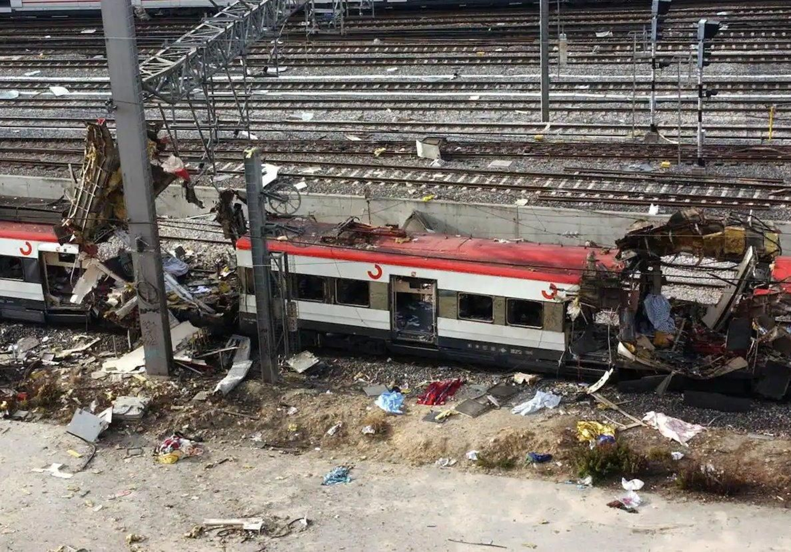 Estado en el que quedó uno de los vagones tras el atentado del 11M.