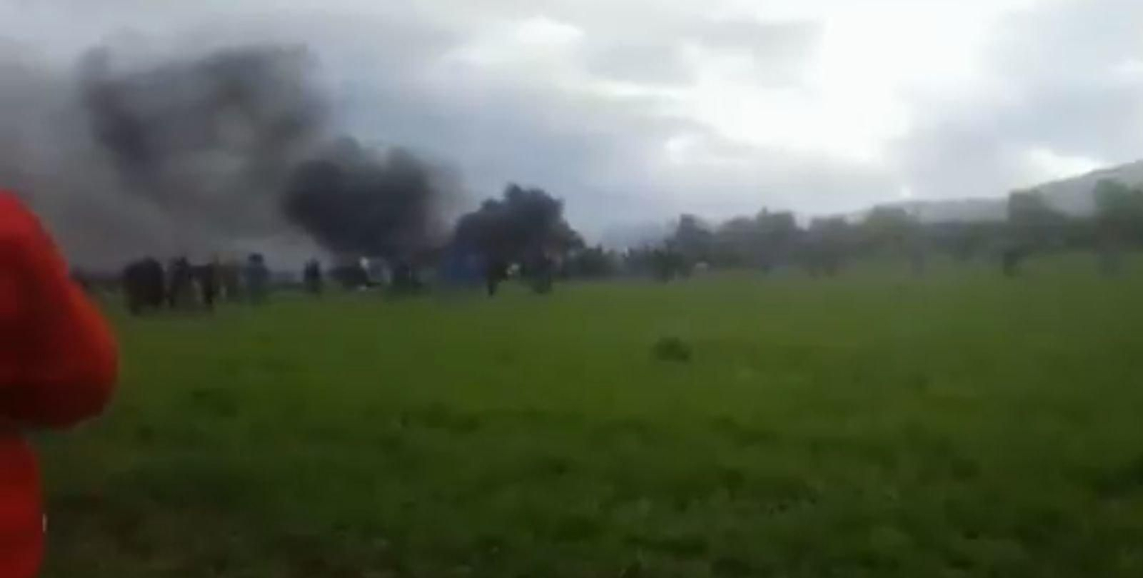 El lugar donde se estrello el avión