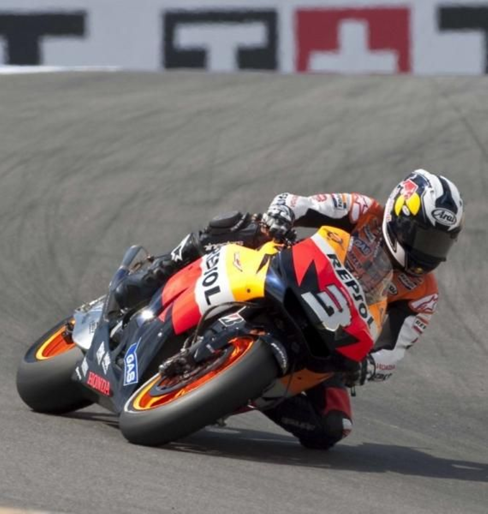 Dani Pedrosa, durante la carrera en Laguna Seca.