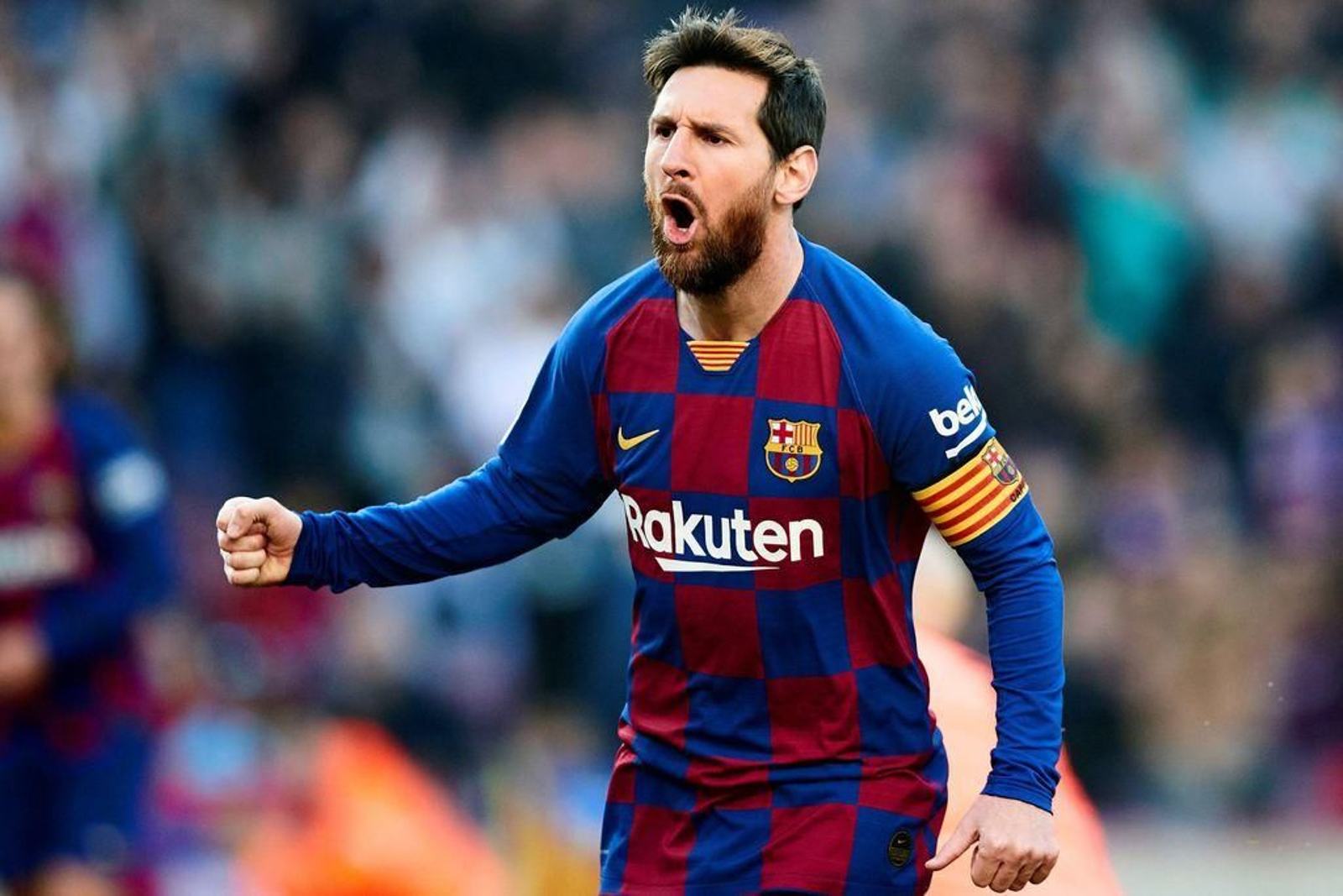 Lionel Messi celebra uno sus cuatro goles ante el Eibar.