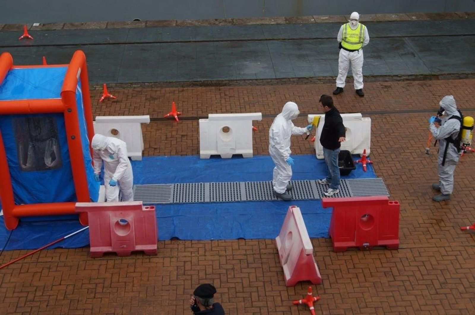 Imagen de archivo de un simulacro en el Puerto de Vigo.