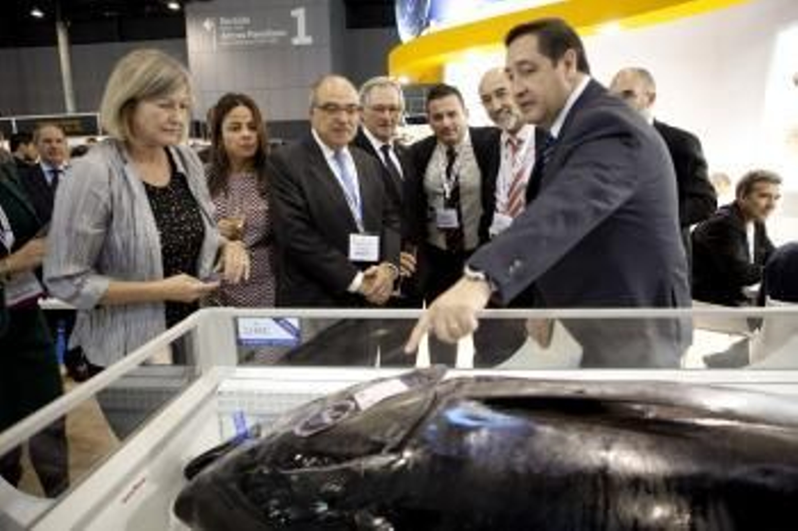 Un momento de la inauguración de la feria, ayer en Barcelona.