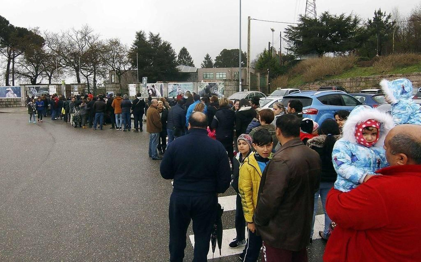 Colas para entrar en el zoo de A Madroa en una jornada de puertas abiertas.