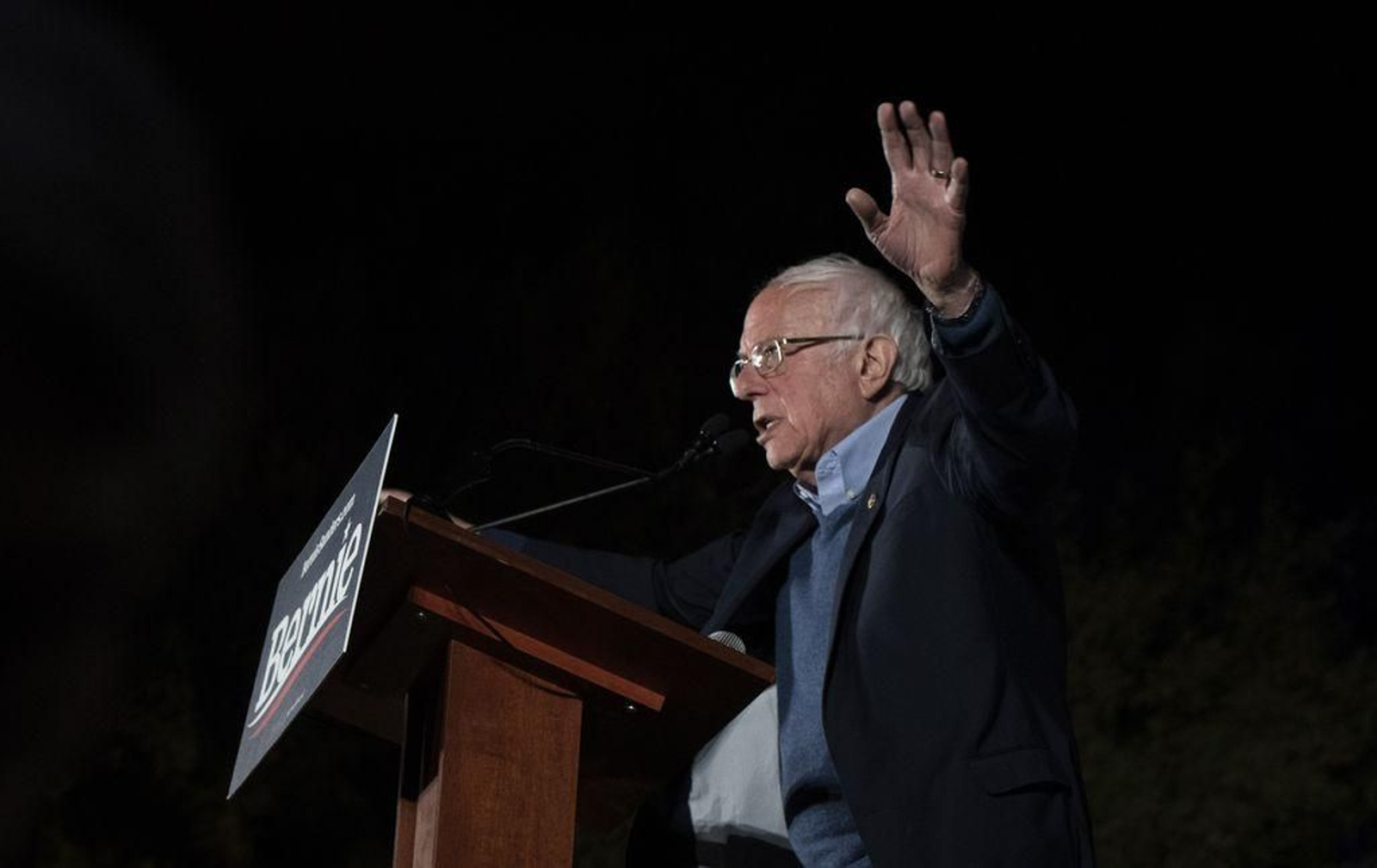 Bernie Sanders, en un mitin de su partido en Las Vegas.